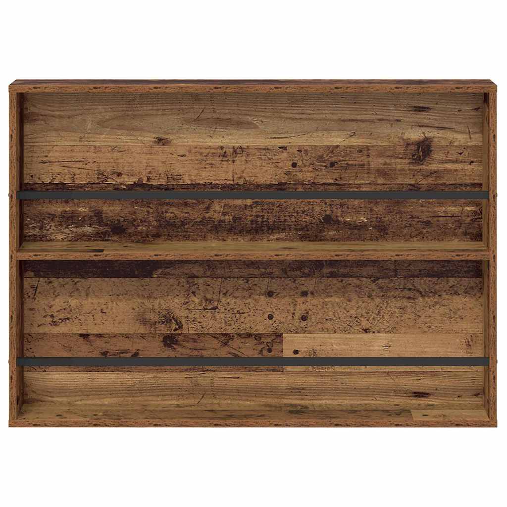 Polica za časopise s policom 2 pcs Staro drvo 100 x 12 x 70 cm