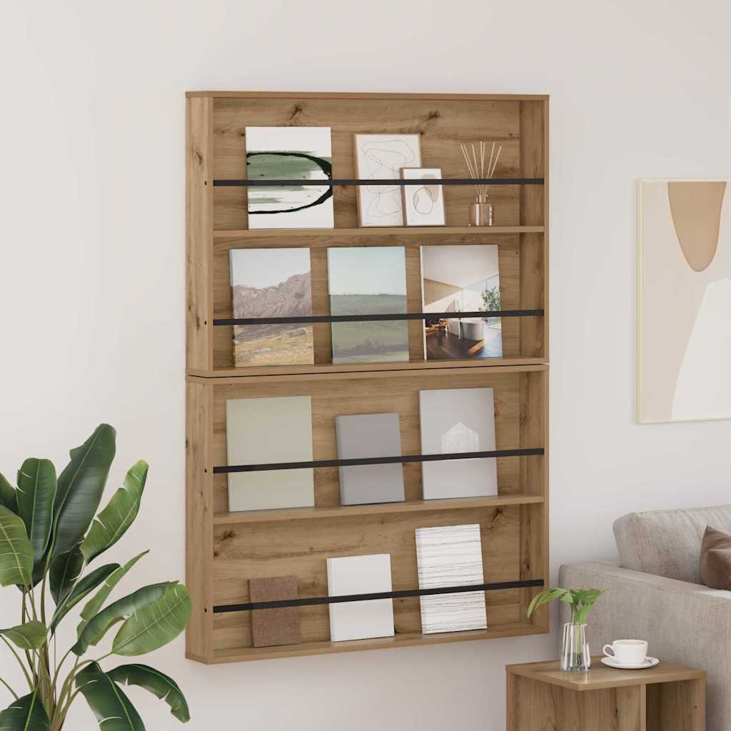 Polica za časopise 2 pcs Umjetnički hrast 100 x 12 x 70 cm