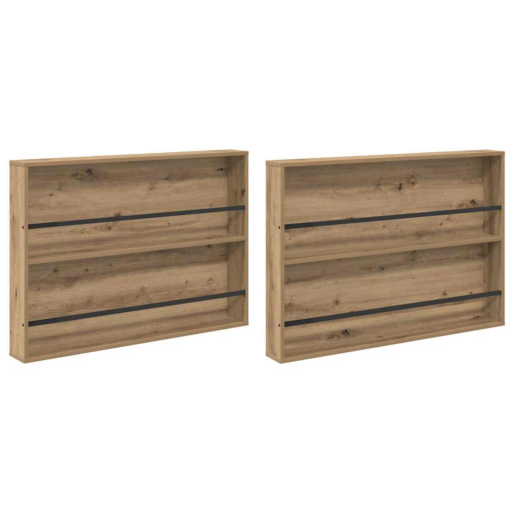 Polica za časopise 2 pcs Umjetnički hrast 100 x 12 x 70 cm