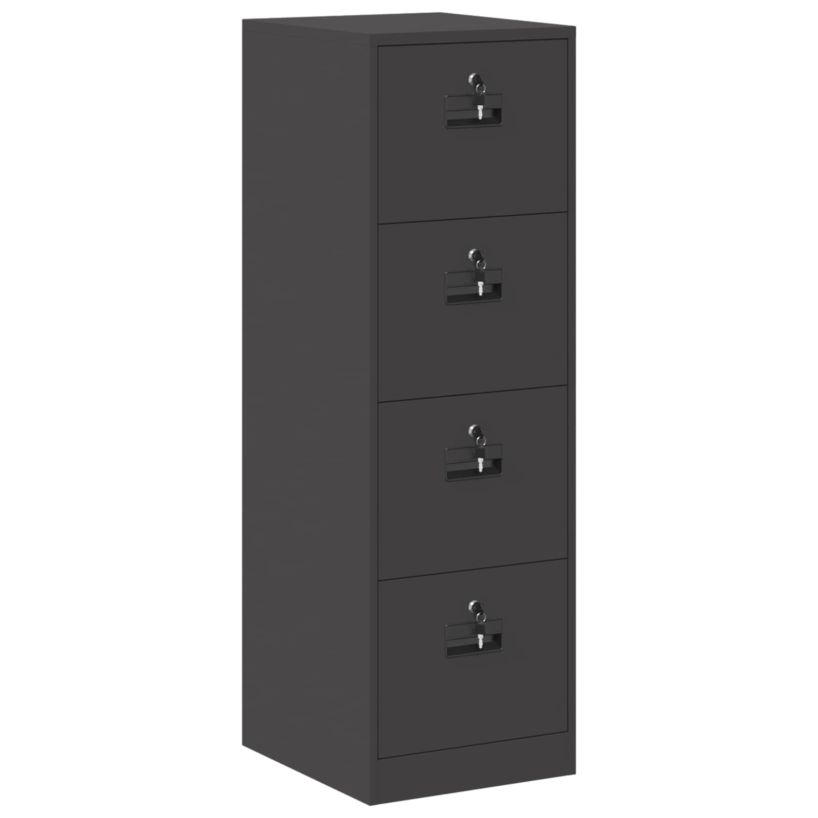 Kabinet za datoteke s ladicama 2 pcs Crna 44 x 50 x 139 cm