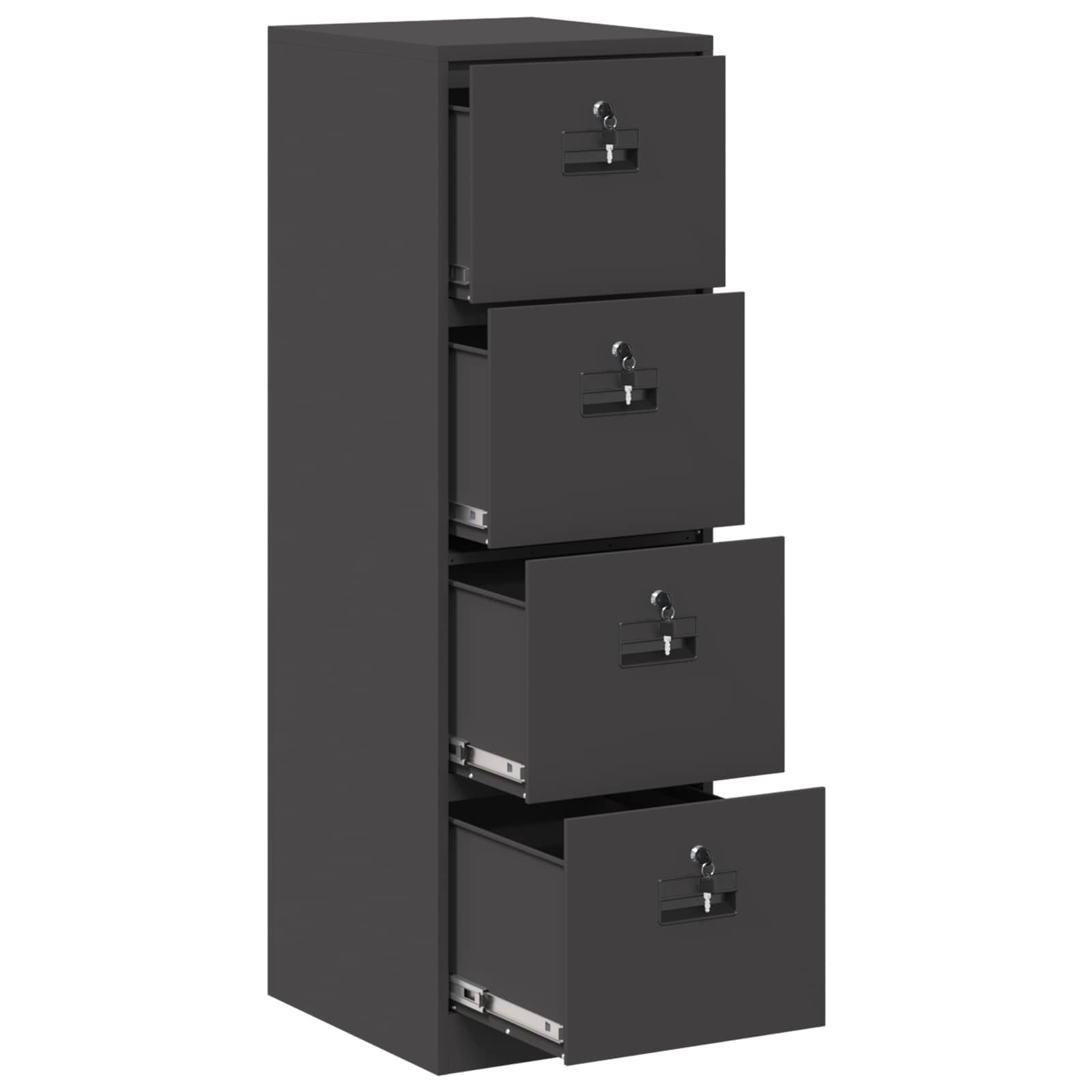 Kabinet za datoteke s ladicama 2 pcs Crna 44 x 50 x 139 cm