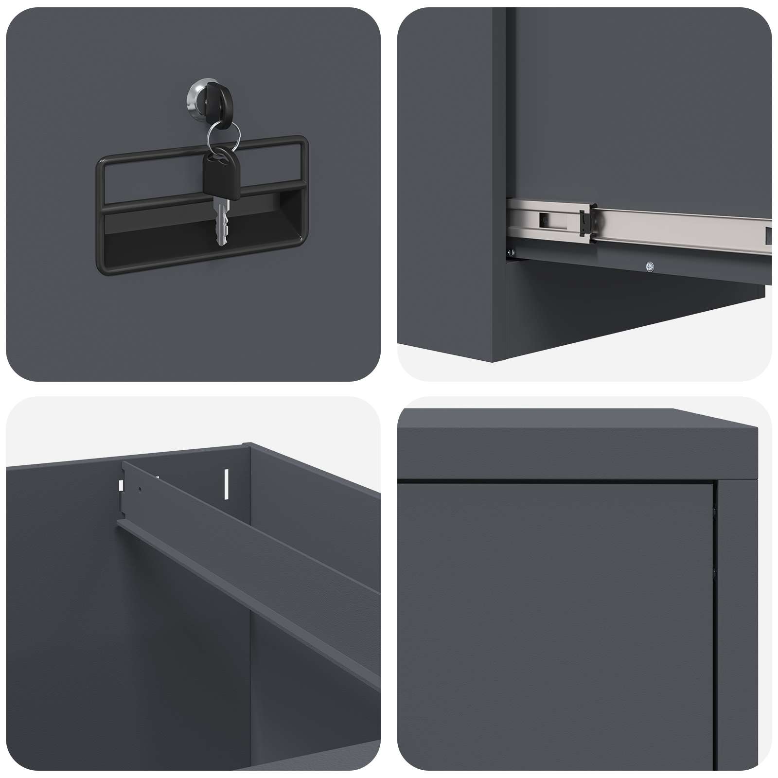 Kabinet za datoteke s ladicama 2 pcs Antracit 44 x 50 x 139 cm