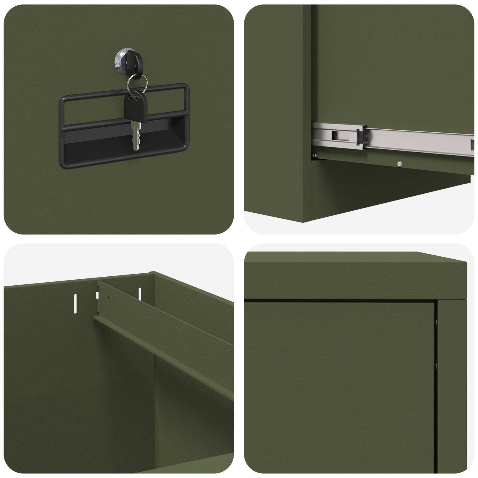 Kabinet za datoteke 2 pcs Maslinasto zelena 44 x 50 x 139 cm