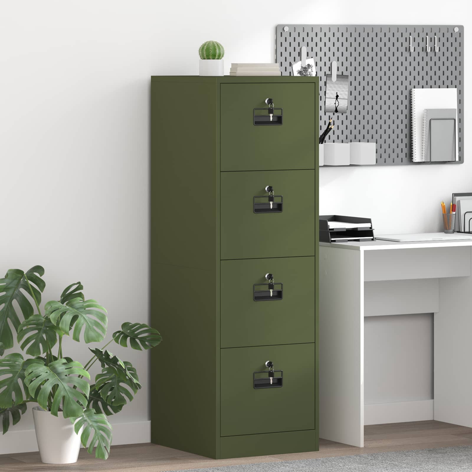 Kabinet za datoteke 2 pcs Maslinasto zelena 44 x 50 x 139 cm