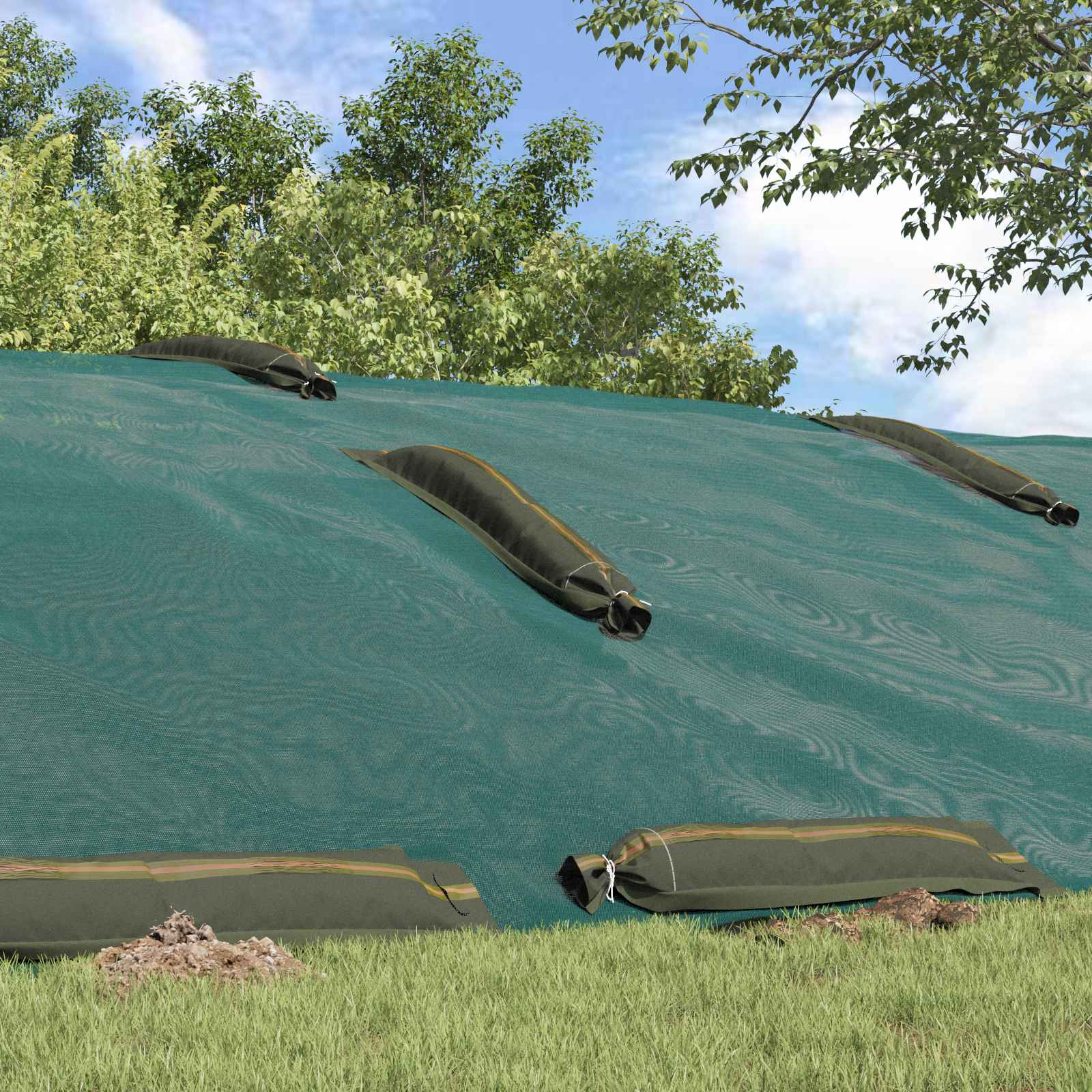 Vreće s pijeskom 50 pcs Tamnozelena 120 x 27 cm HDPE