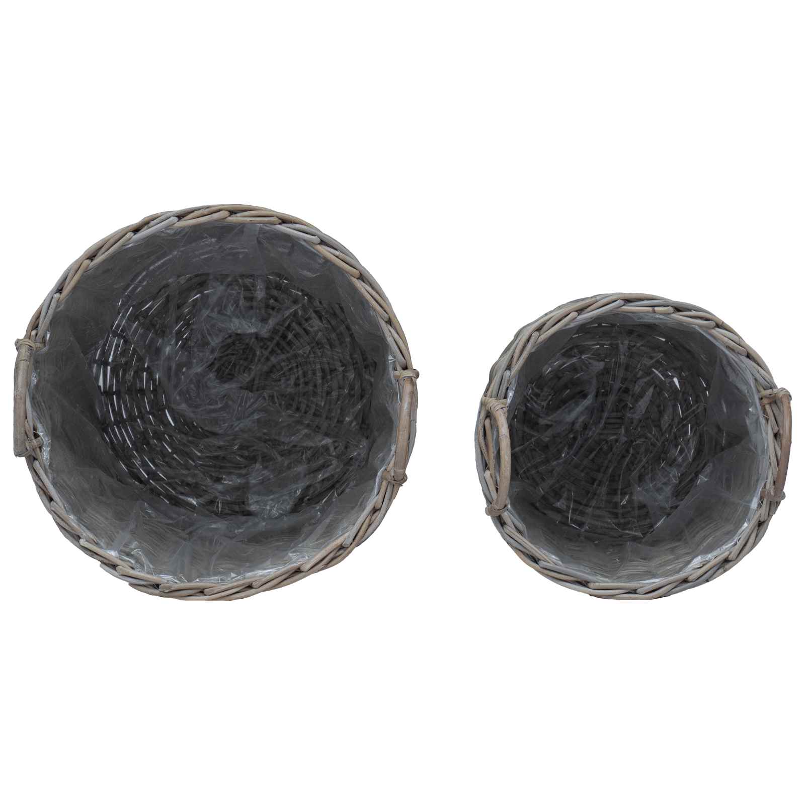 Vazon koš s pohranom 2 pcs Siva Lacak ratan