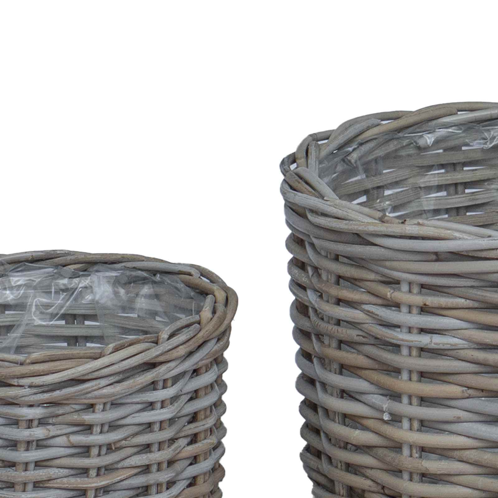 Saksija Košara s pohranom 2 pcs Siva Kubu Ratan