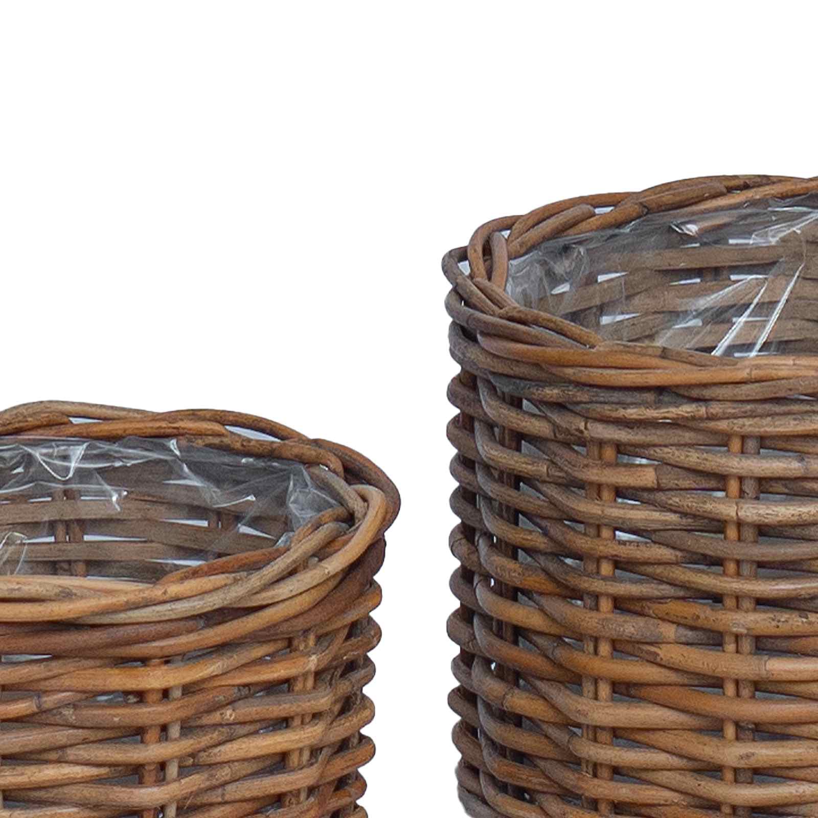 Saksija Košara s pohranom 2 pcs Smeđa Kubu Ratan
