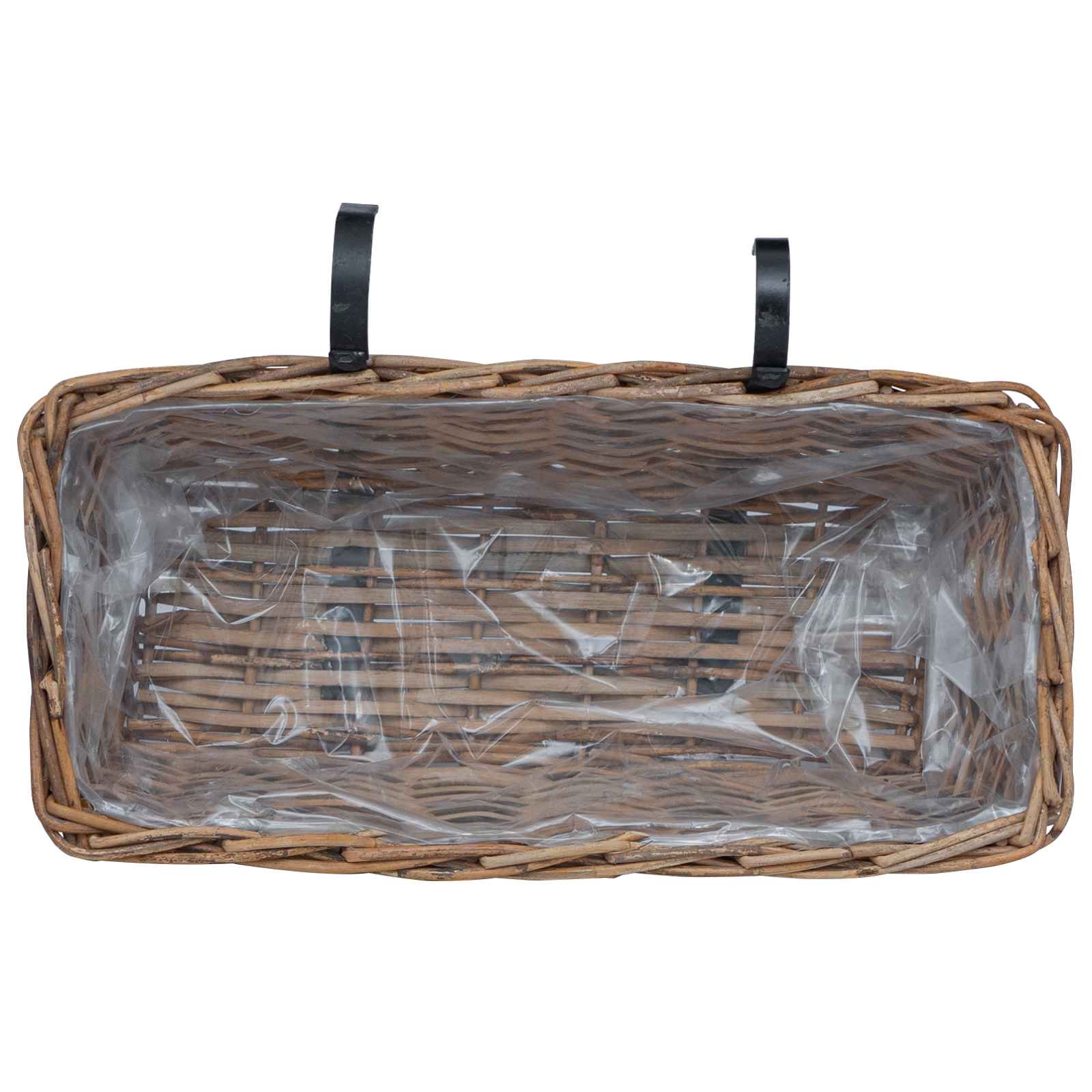 Viseća Košara za Saksije s pohranom 2 pcs Smeđa 48 x 22 x 15 cm