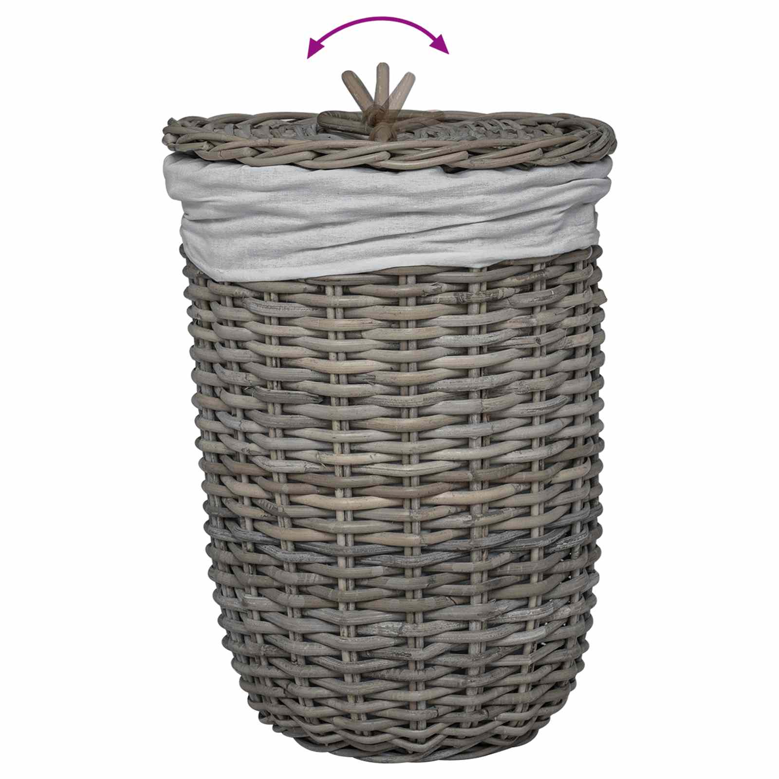 Kanta za rublje s poklopcem 2 pcs Kubu siva Kubu Ratan