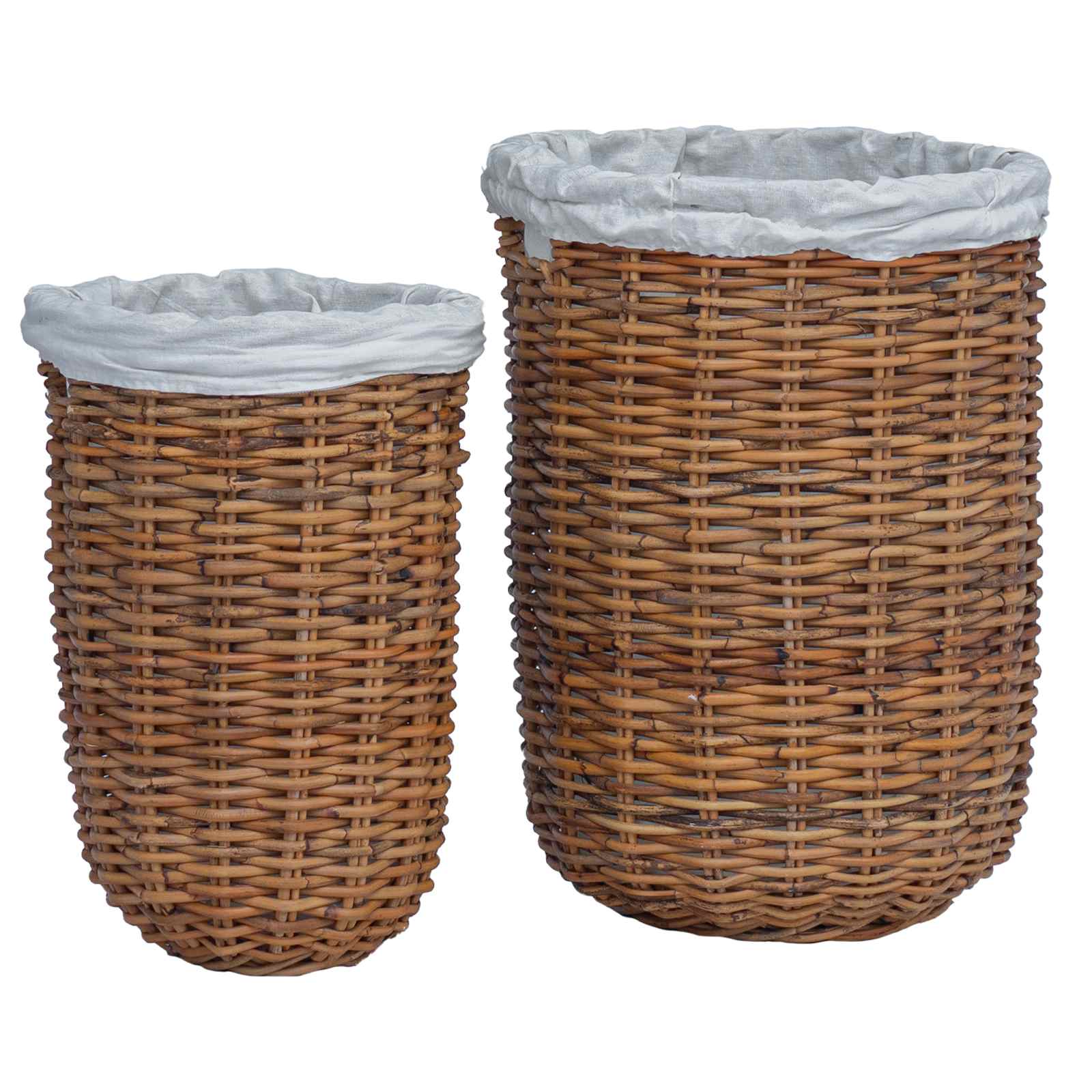 Košarica za rublje 2 pcs Smeđa Kubu Ratan