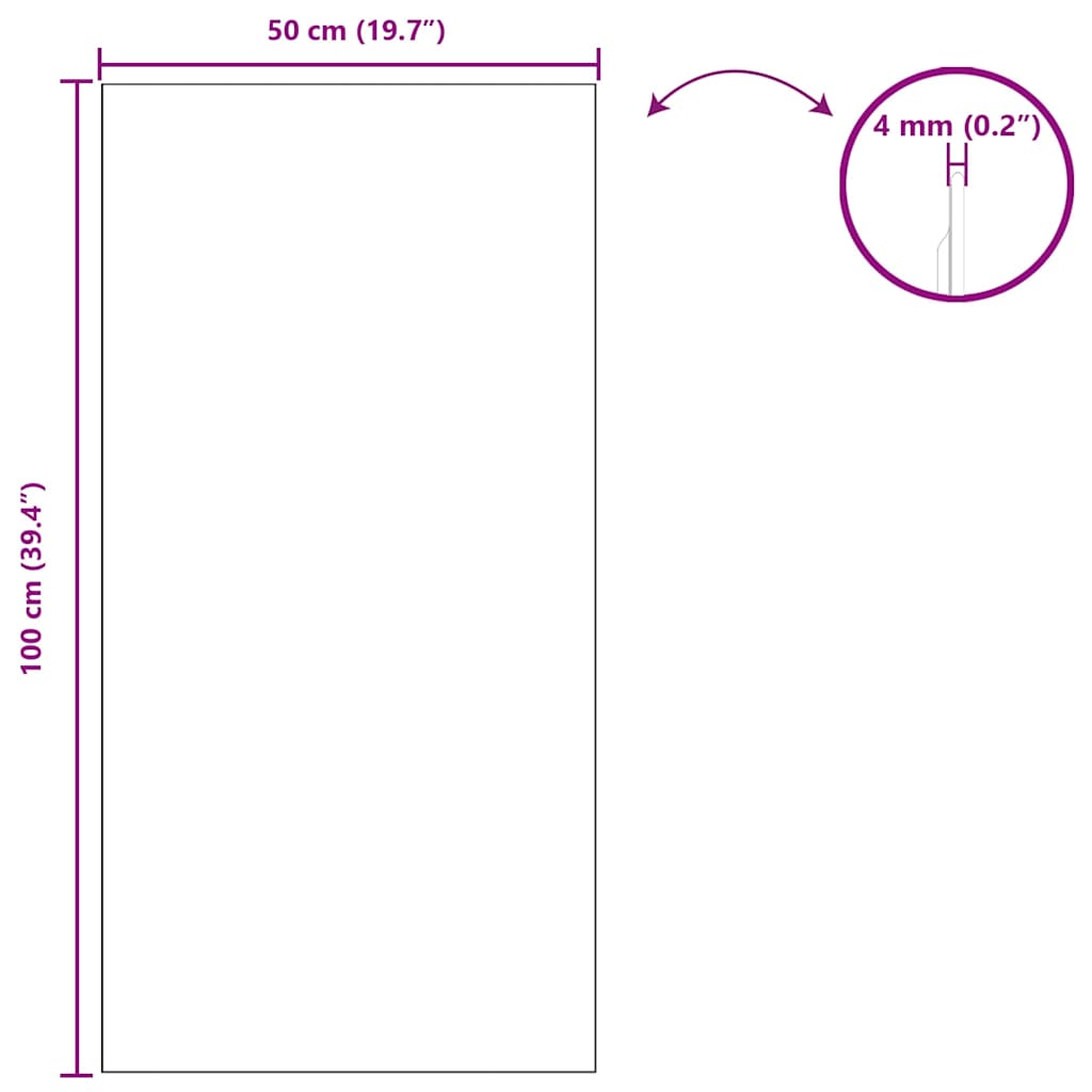 Zidno ogledalo Pravokutni 50 x 100 cm Staklo otporno na udarce