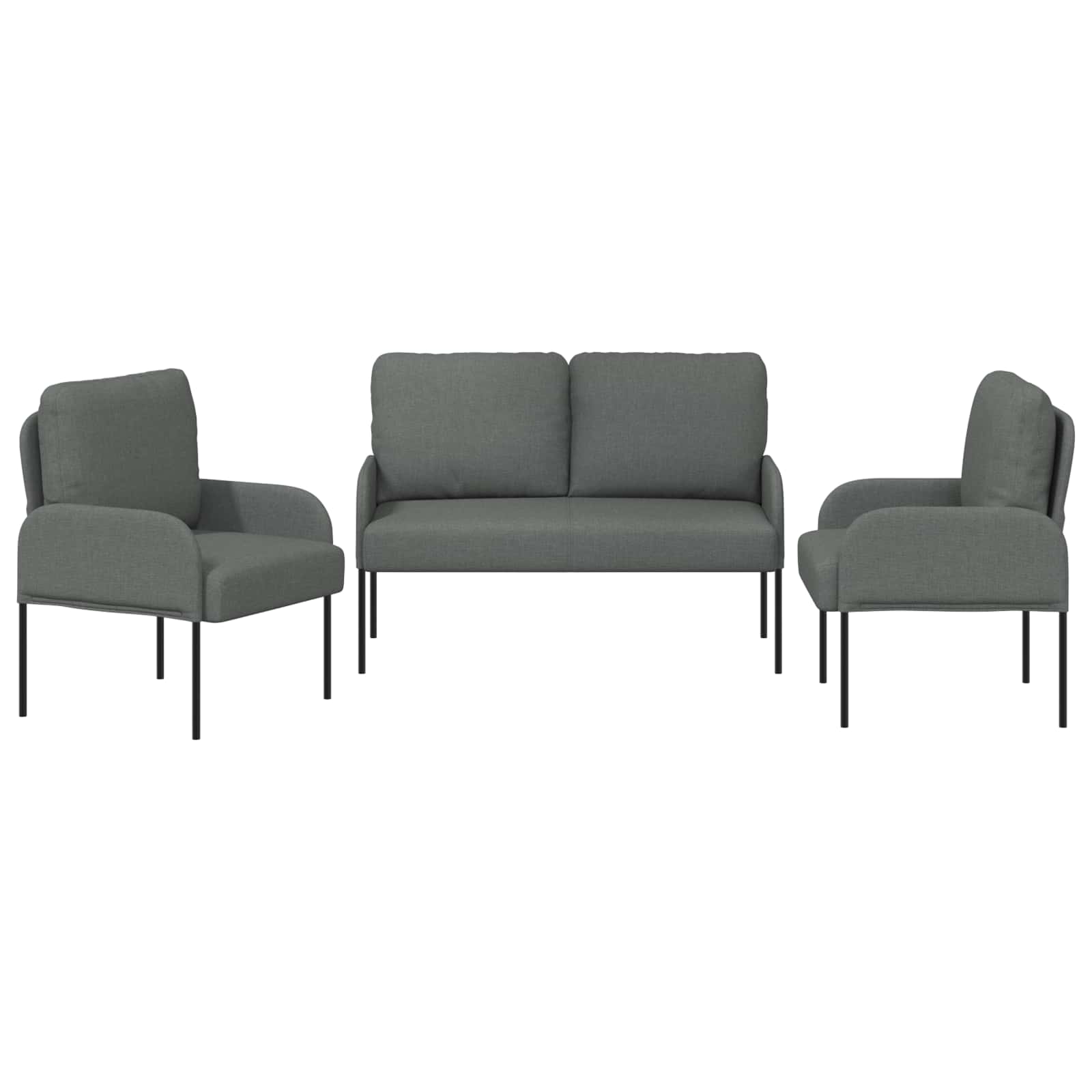 Setovi sofa 3 pcs Tamno siva 115 x 56 x 80 cm Šperploča