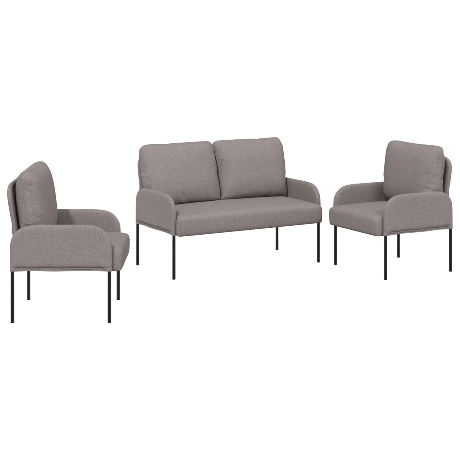Setovi sofa 3 pcs Sivo-smeđa 115 x 56 x 80 cm Šperploča