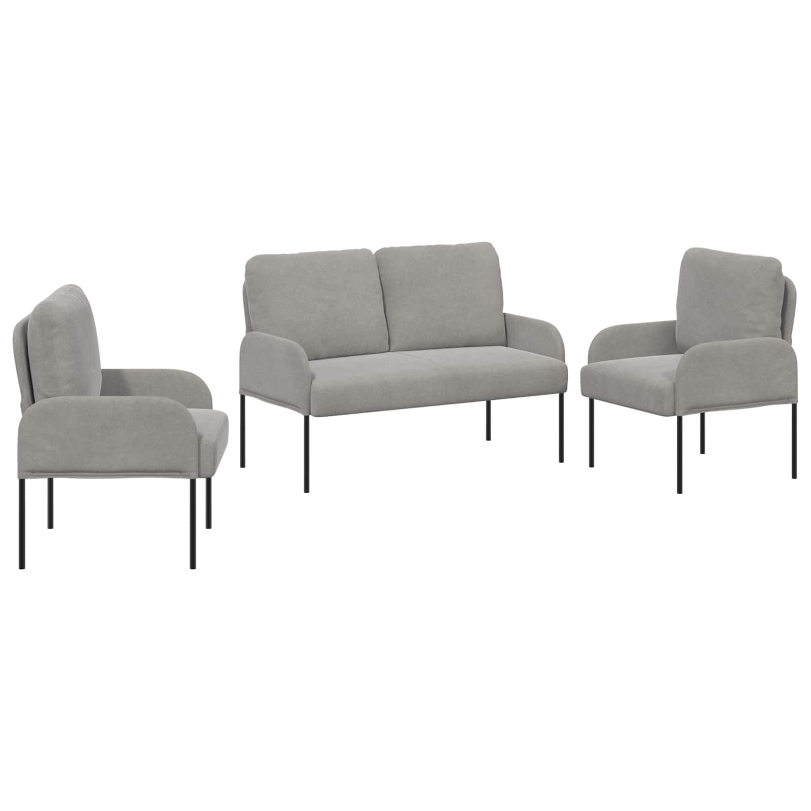 Setovi sofa 3 pcs Svijetlo siva 115 x 56 x 80 cm Šperploča