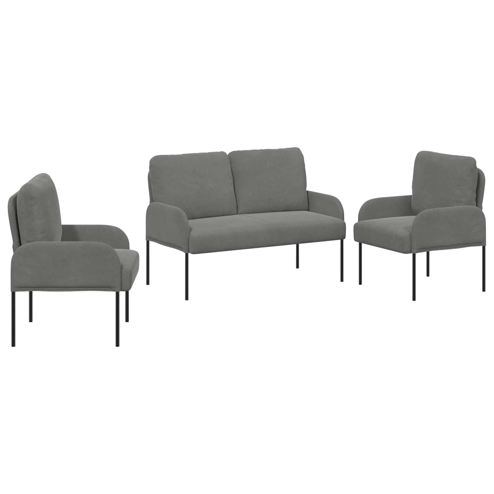 Setovi sofa 3 pcs Tamno siva 115 x 56 x 80 cm Šperploča
