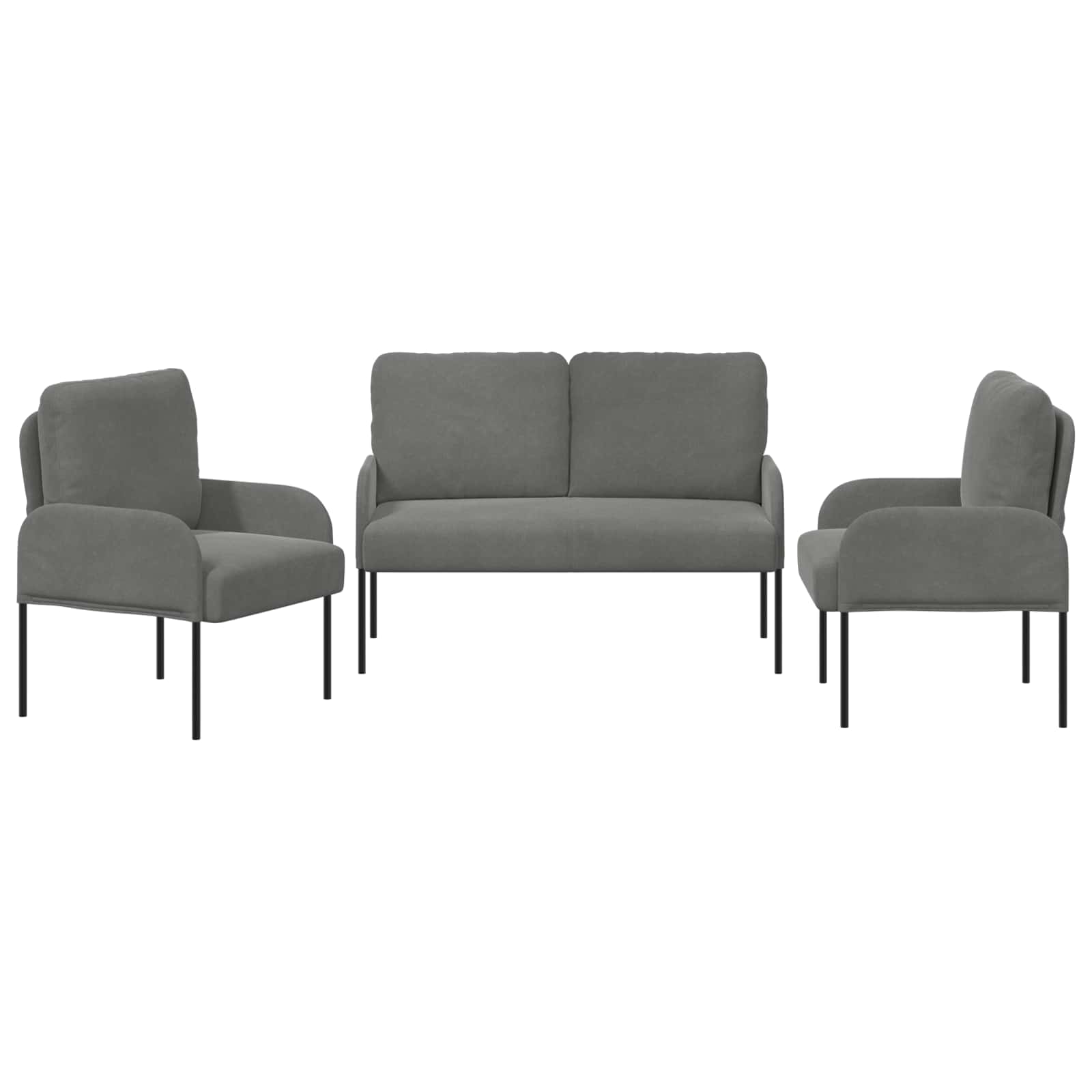 Setovi sofa 3 pcs Tamno siva 115 x 56 x 80 cm Šperploča