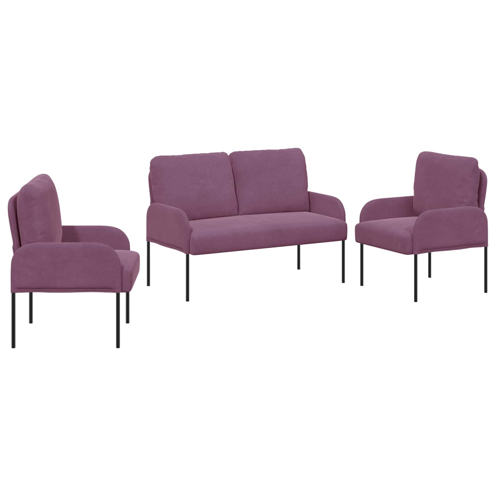 Setovi sofa 3 pcs Ljubičasta 115 x 56 x 80 cm Šperploča