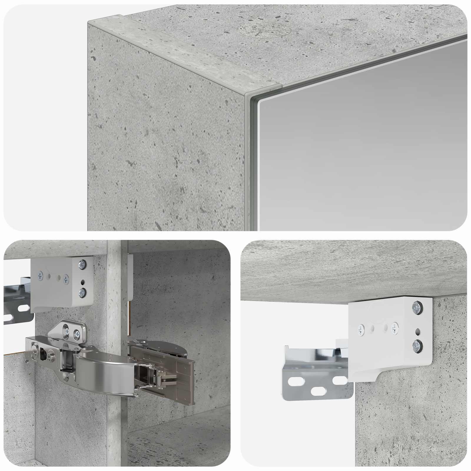 Kupaonski ormar s ogledalom Betonski sivi 40 x 10,5 x 60,5 cm
