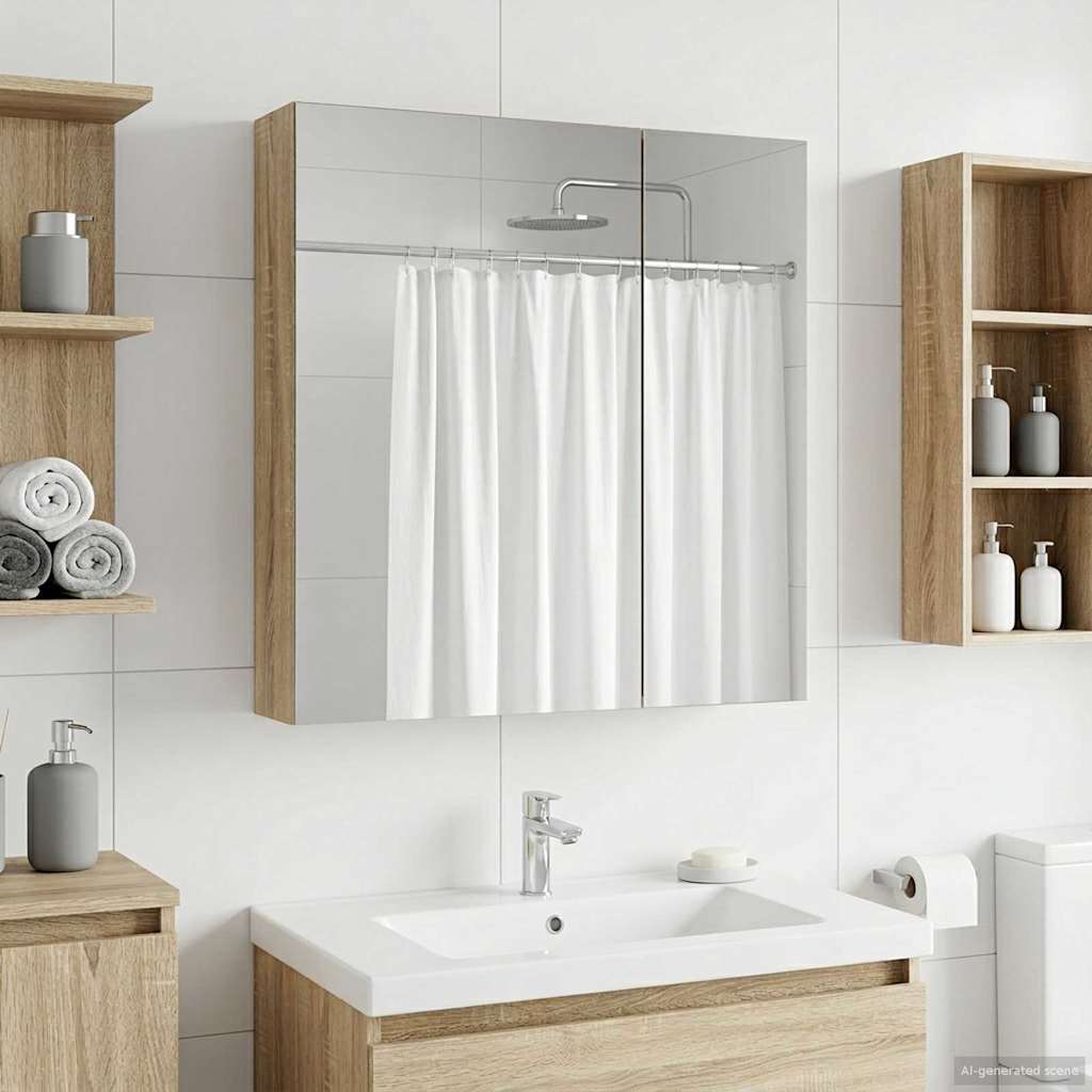 Kupaonski ormar s ogledalom Sonoma hrast 60 x 14,5 x 70 cm