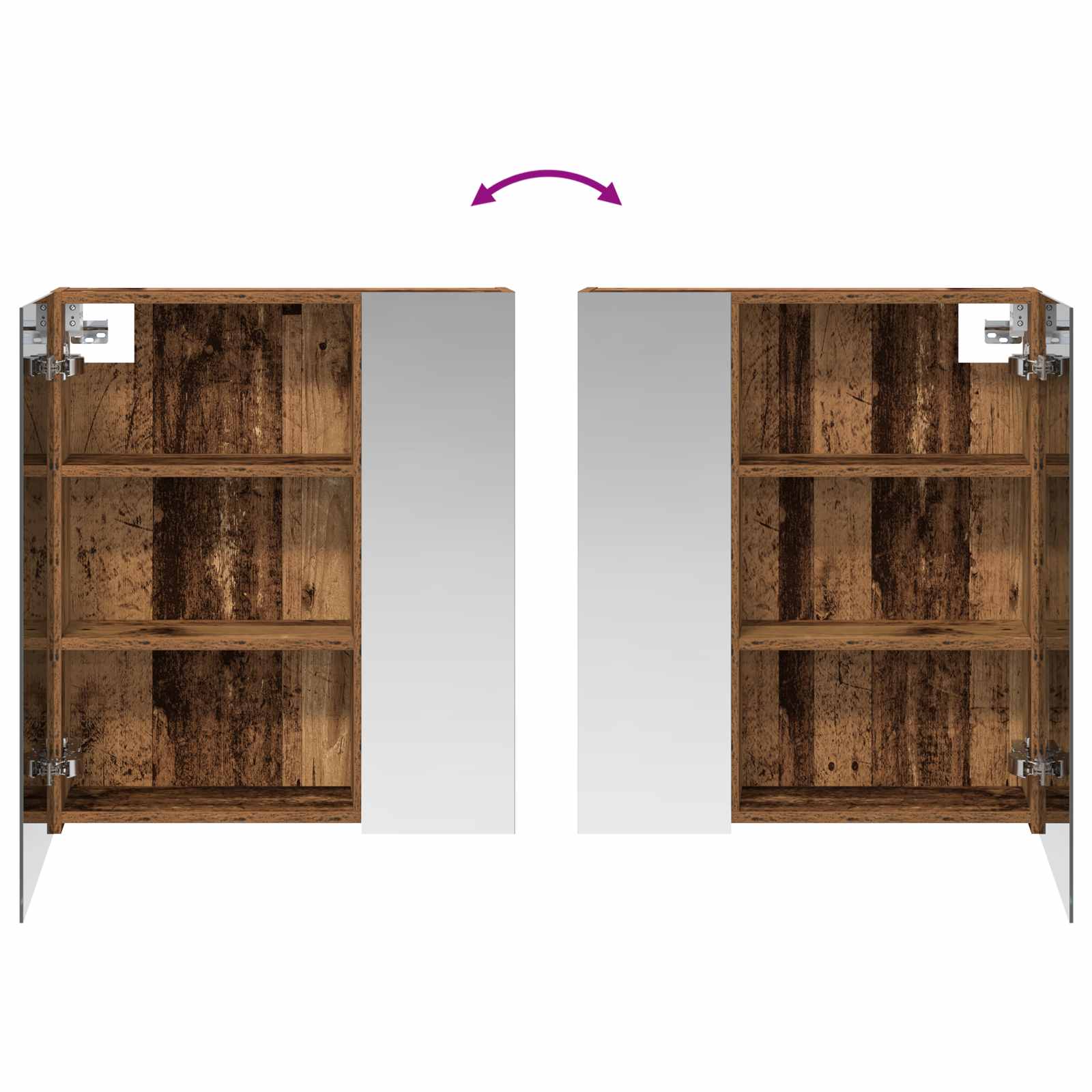 Kupaonski ormar s ogledalom Zidne Staro drvo 60 x 14,5 x 70 cm
