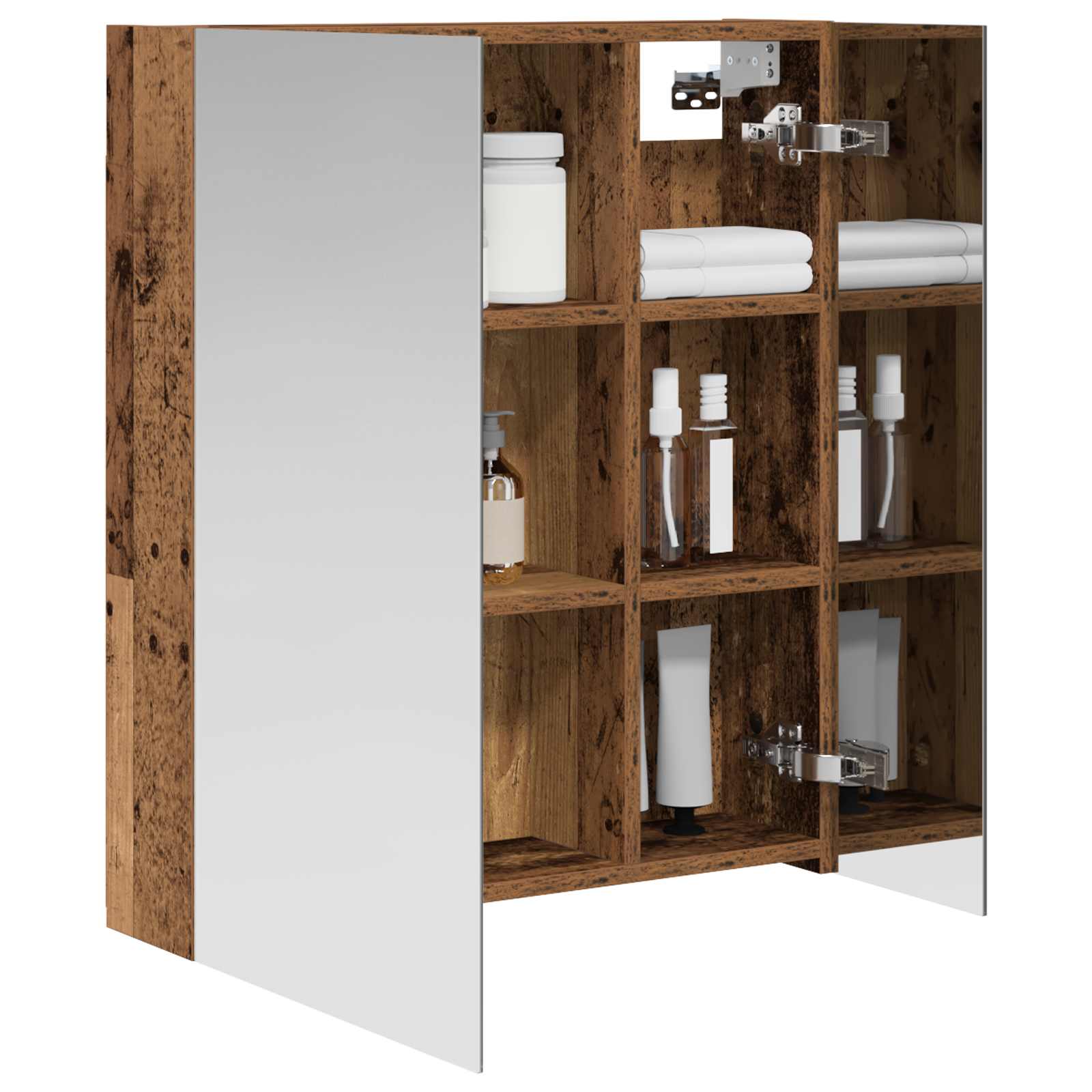 Kupaonski ormar s ogledalom Zidne Staro drvo 60 x 14,5 x 70 cm