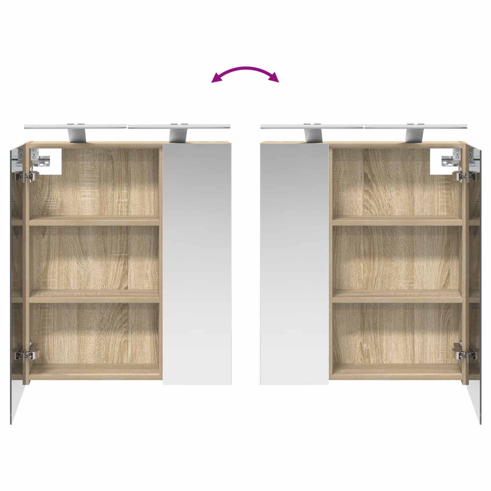 Kupaonski ormar s ogledalom Sonoma hrast 60 x 14,5 x 70 cm