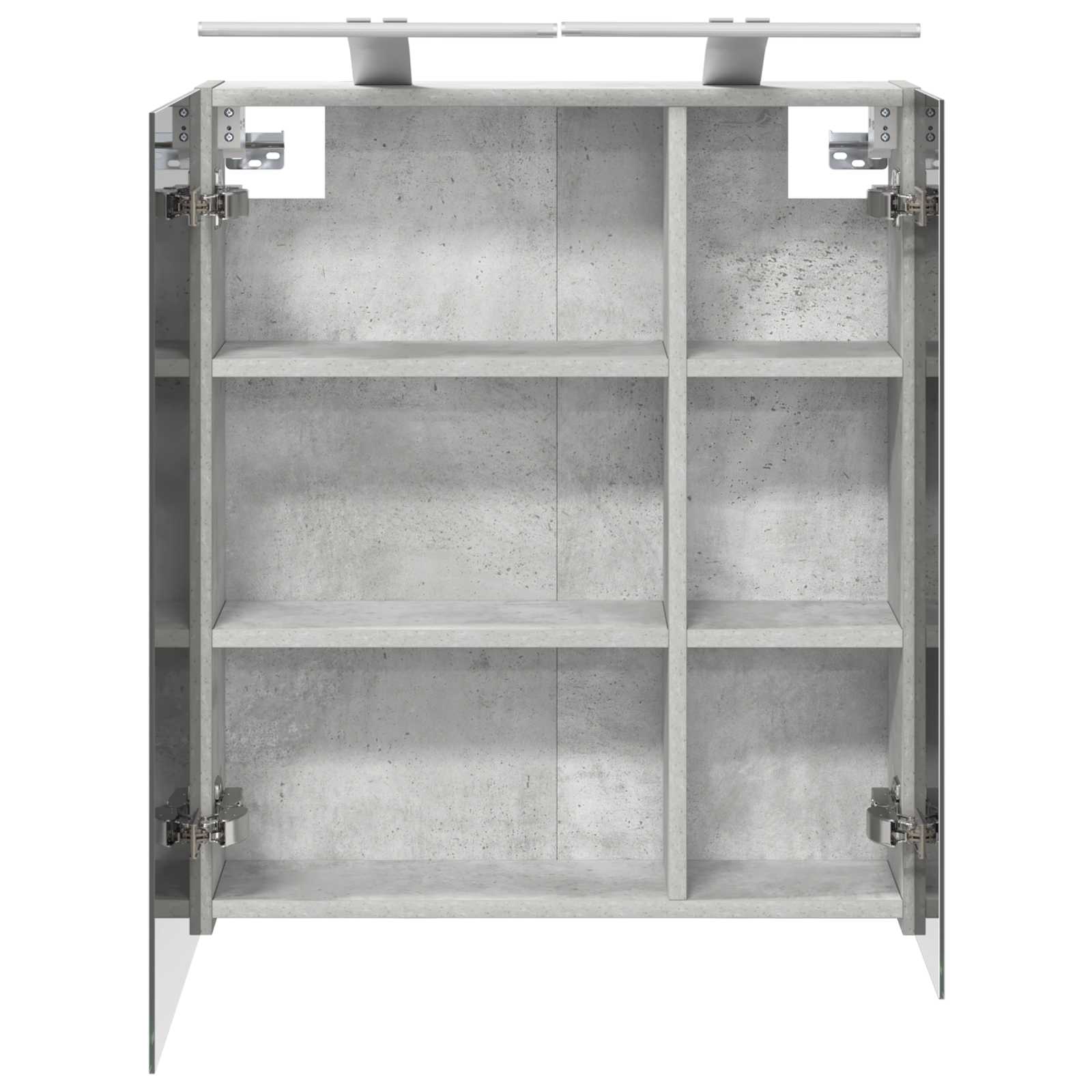 Kupaonski ormar s ogledalom Betonski sivi 60 x 14,5 x 70 cm