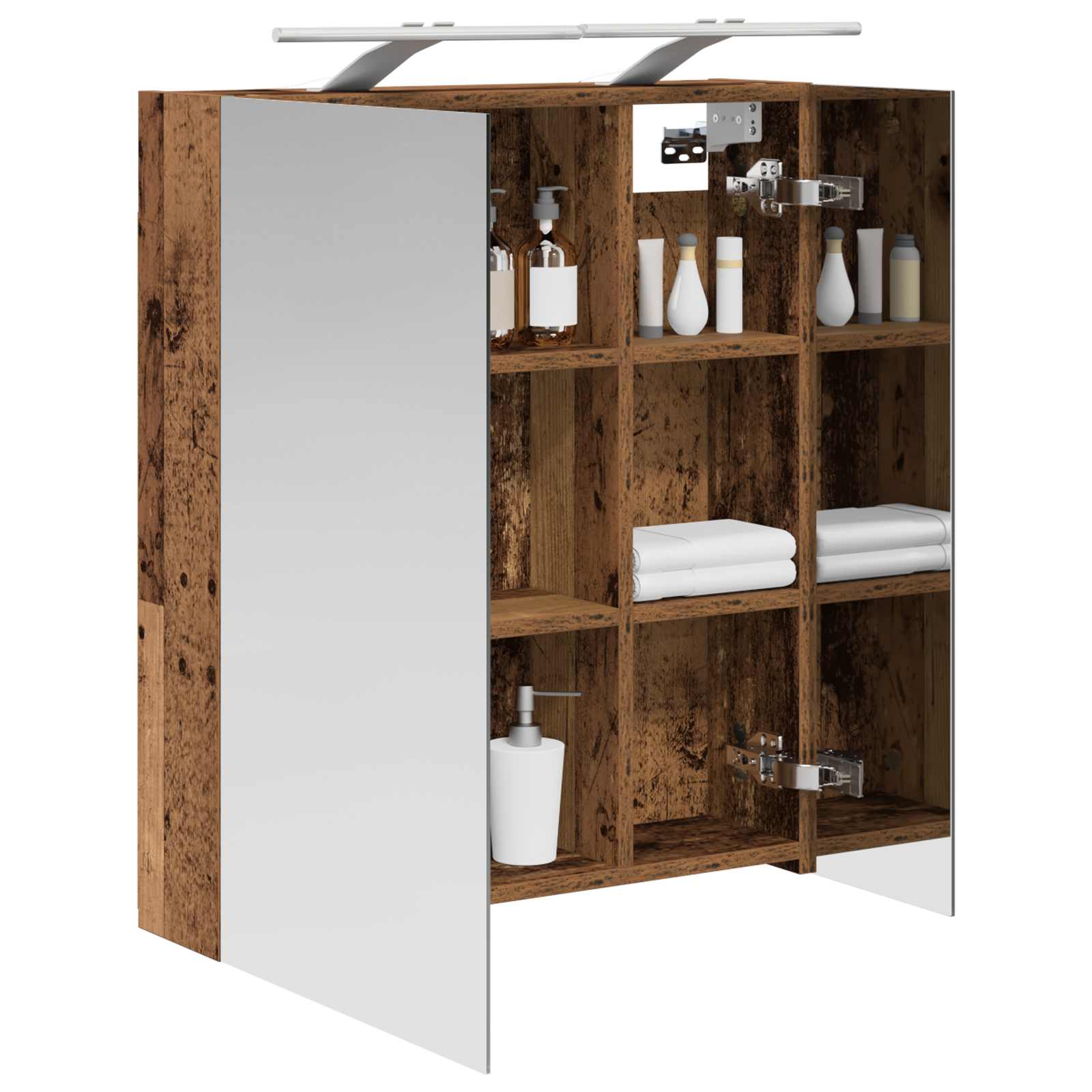 Kupaonski ormar s ogledalom Zidne Staro drvo 60 x 14,5 x 70 cm