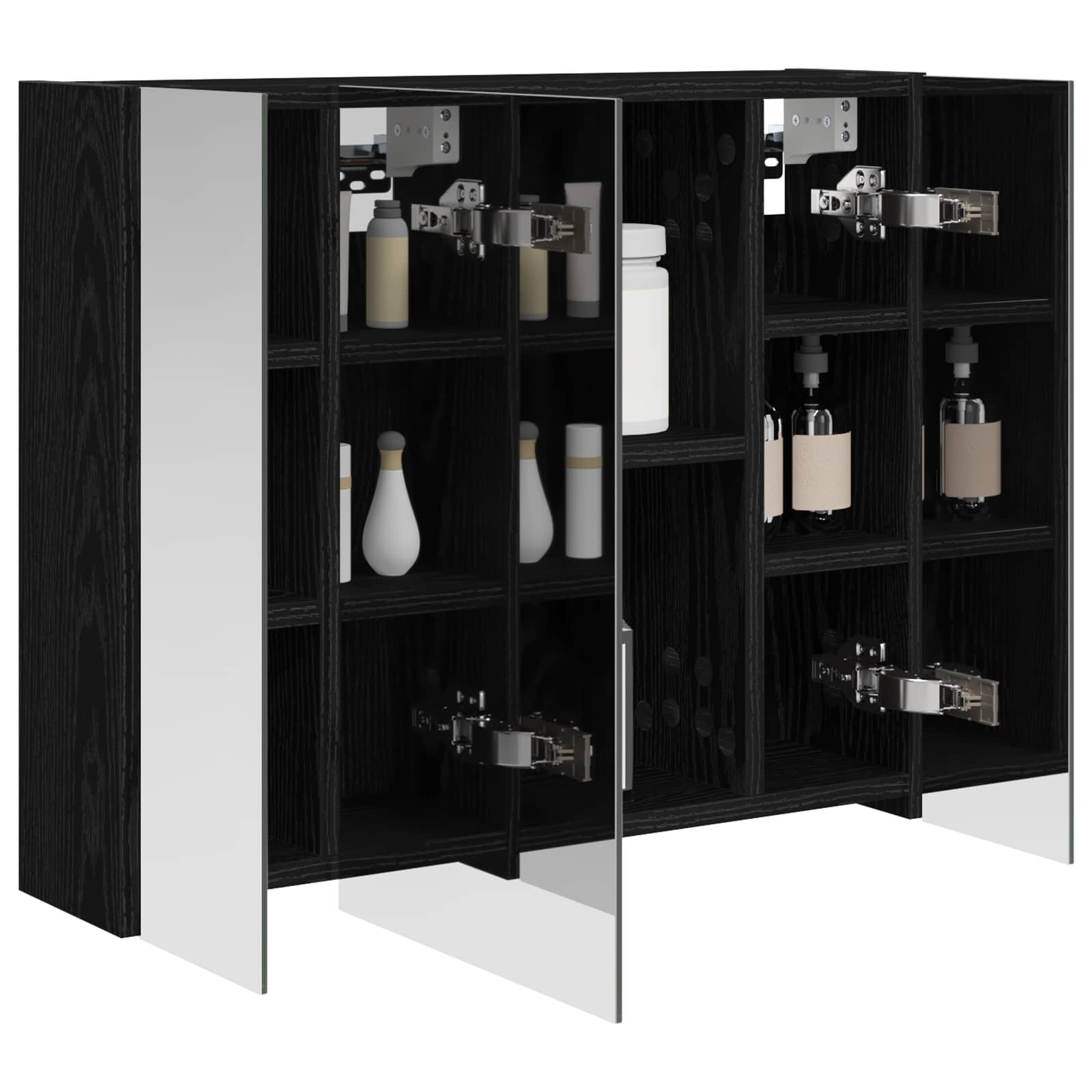Kupaonski ormar s ogledalom Crni hrast 60 x 14,5 x 50 cm