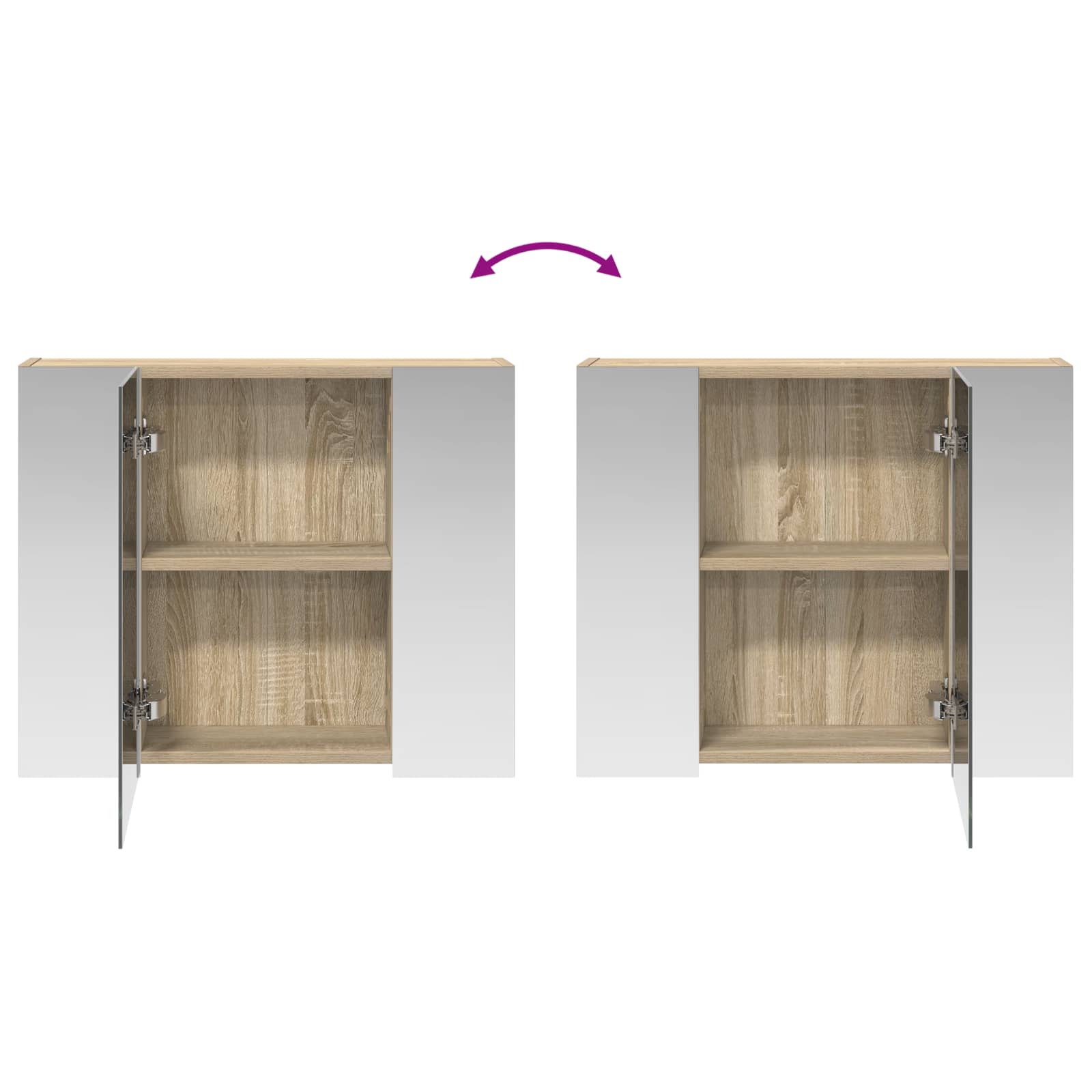 Kupaonski ormar s ogledalom Sonoma hrast 60 x 14,5 x 50 cm