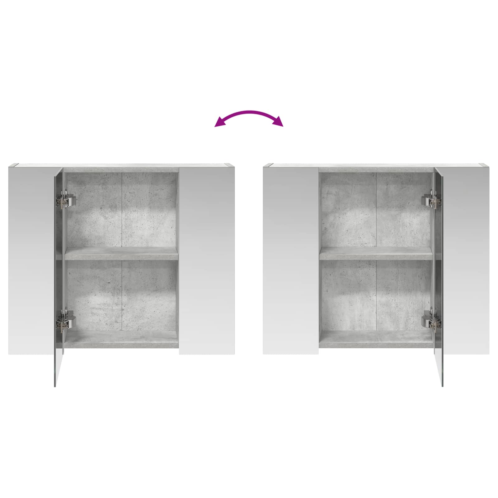 Kupaonski ormar s ogledalom Betonski sivi 60 x 14,5 x 50 cm