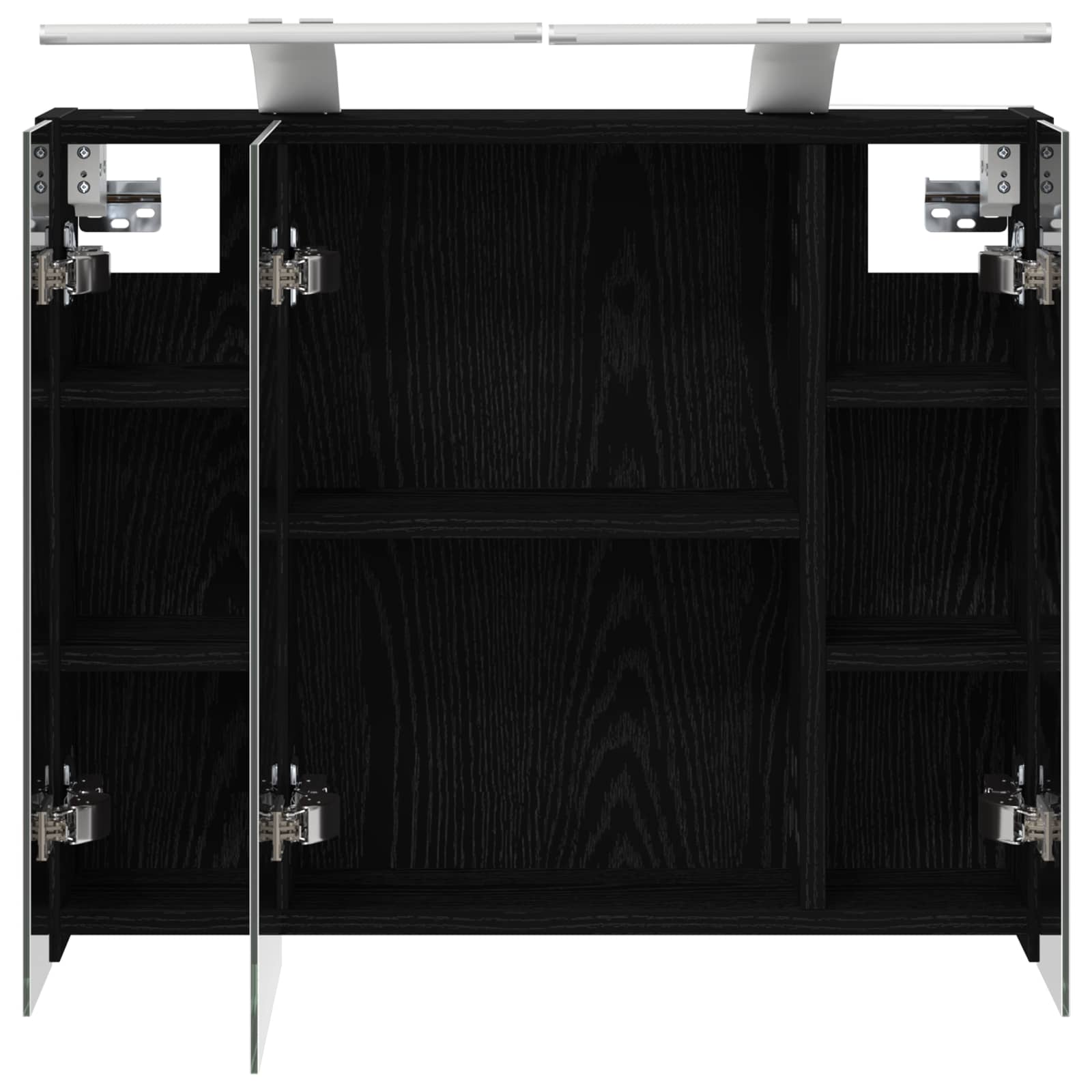 Kupaonski ormar s ogledalom Crni hrast 60 x 14,5 x 50 cm
