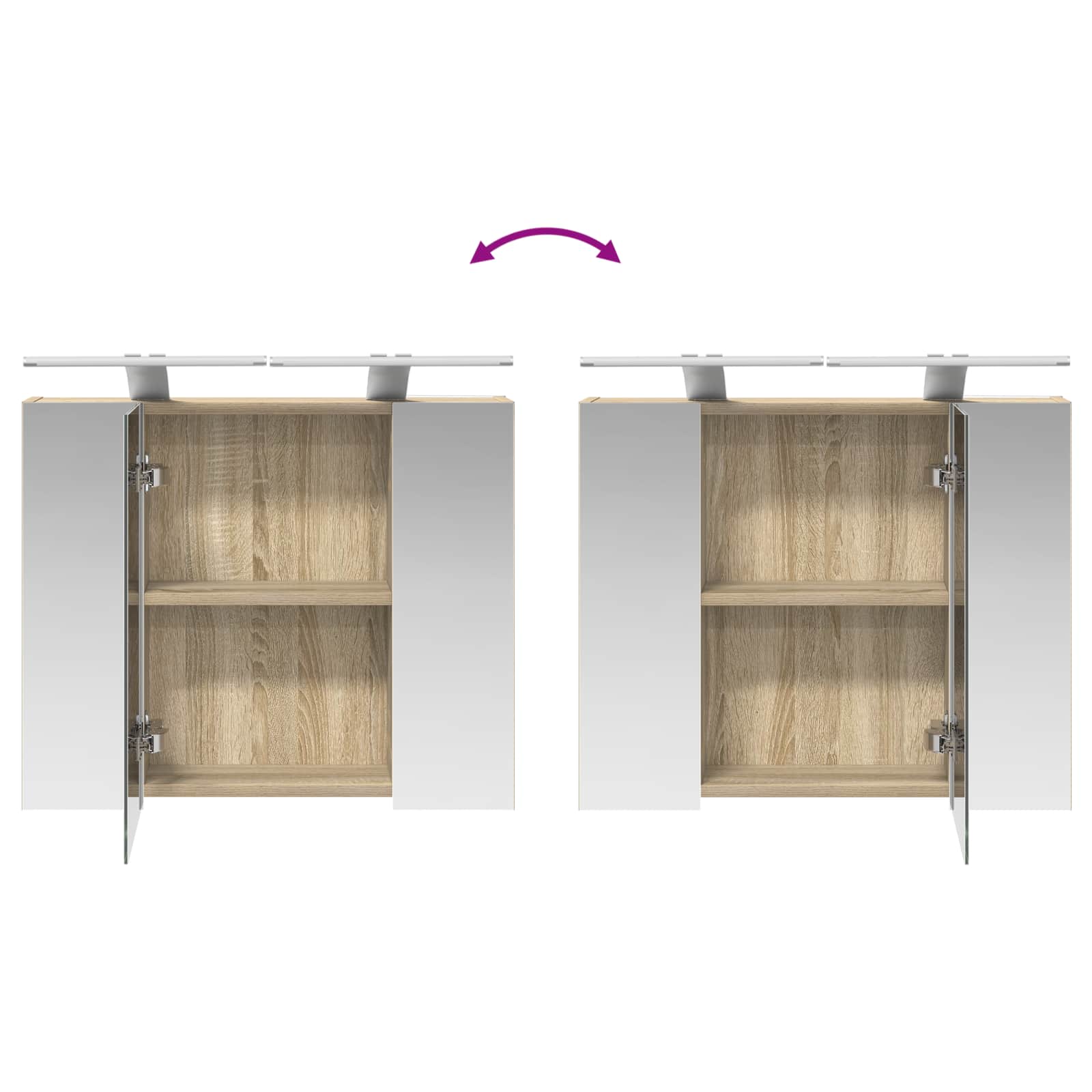 Kupaonski ormar s ogledalom Sonoma hrast 60 x 14,5 x 50 cm