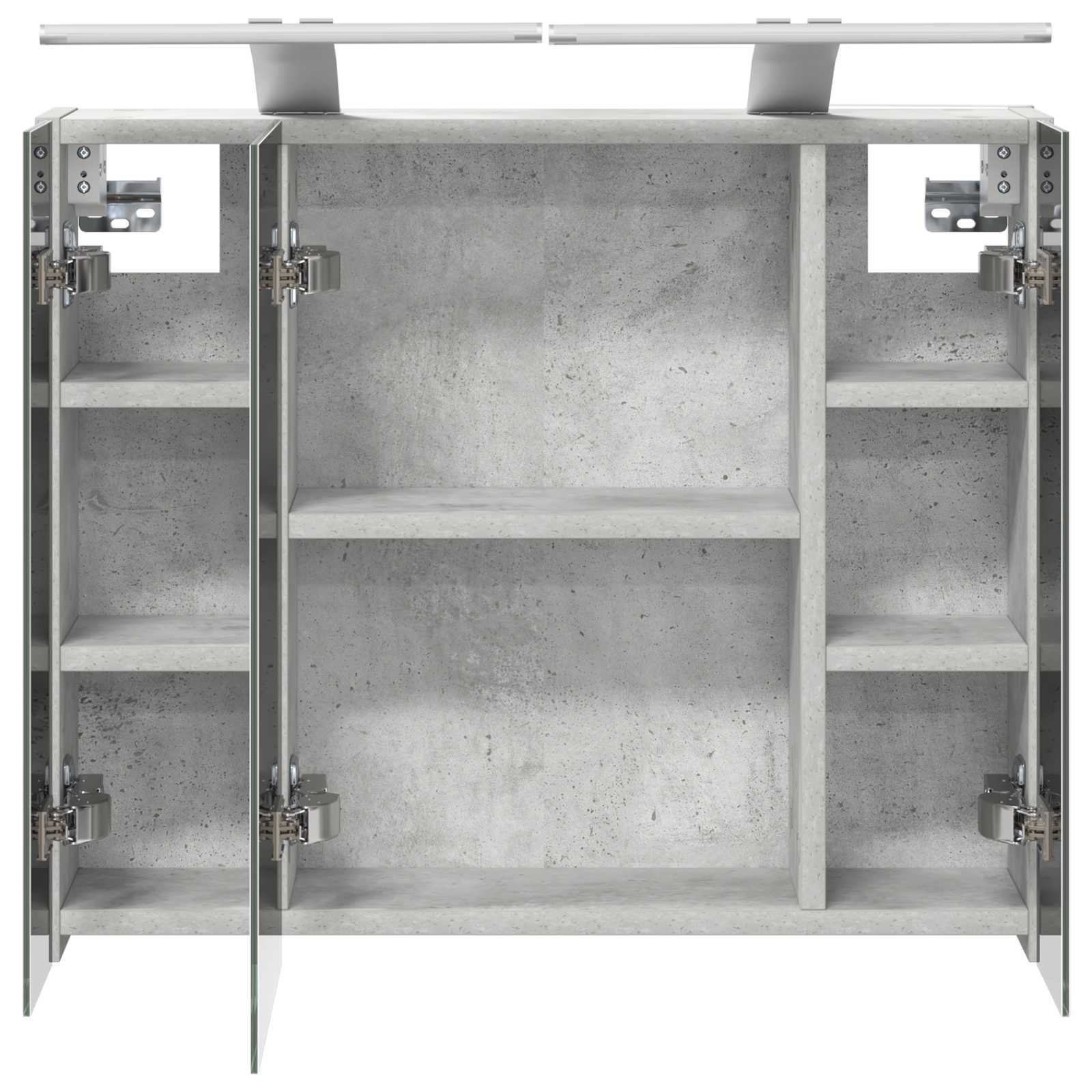 Kupaonski ormar s ogledalom Betonski sivi 60 x 14,5 x 50 cm