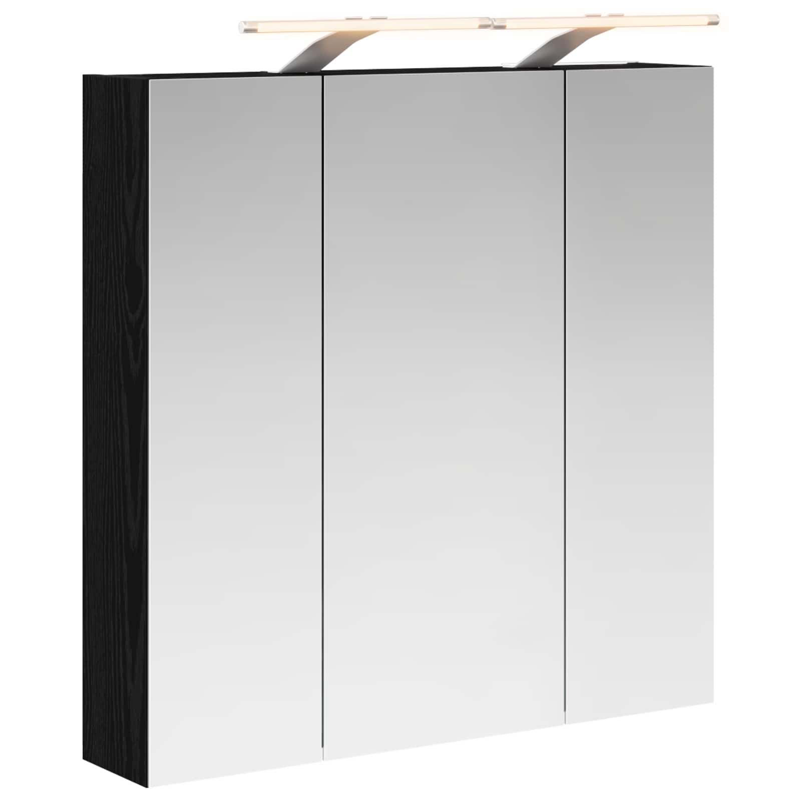 Kupaonski ormar s ogledalom Crni hrast 70 x 14,5 x 70 cm