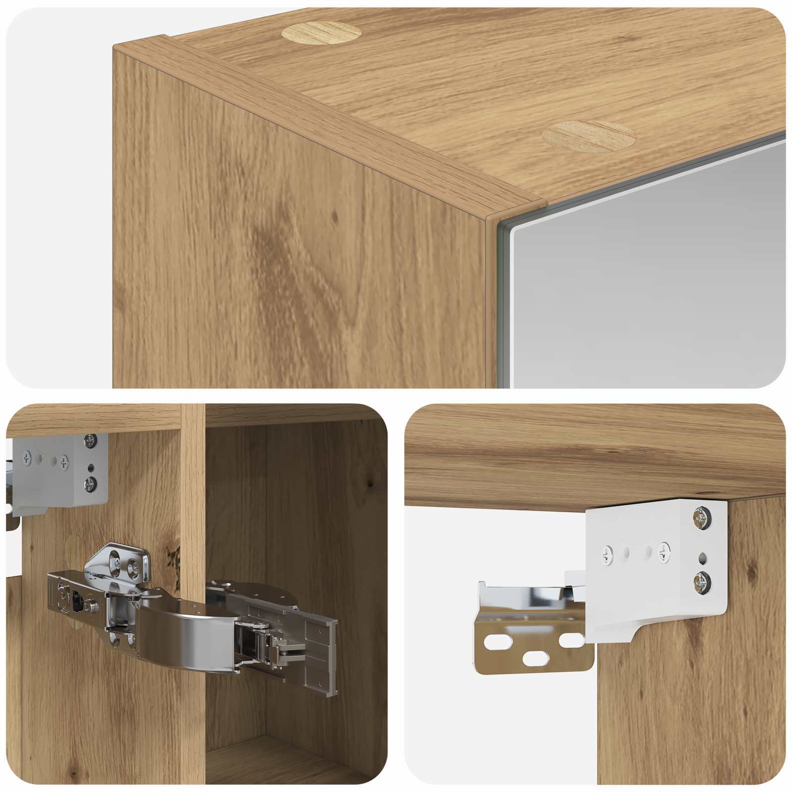 Kupaonski ormar s ogledalom Umjetnička hrastovina