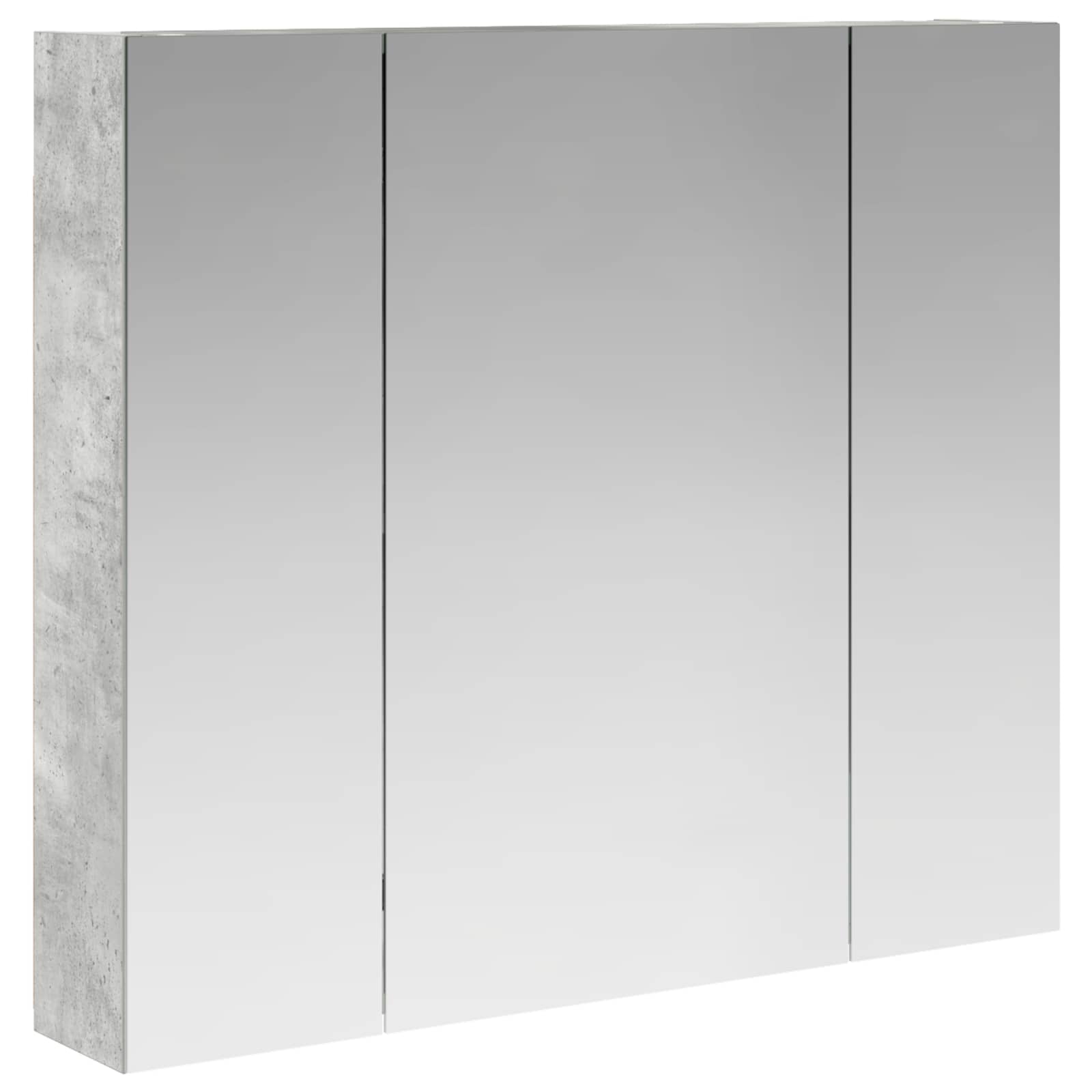 Kupaonski ormar s ogledalom Betonski sivi 80 x 14.5 x 70 cm