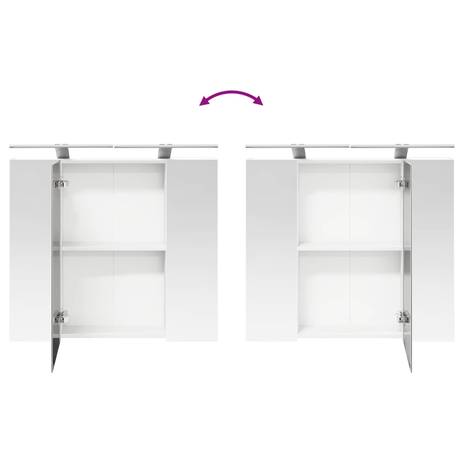 Kupaonski ormar s ogledalom s policom Bijelo 80 x 14.5 x 70 cm