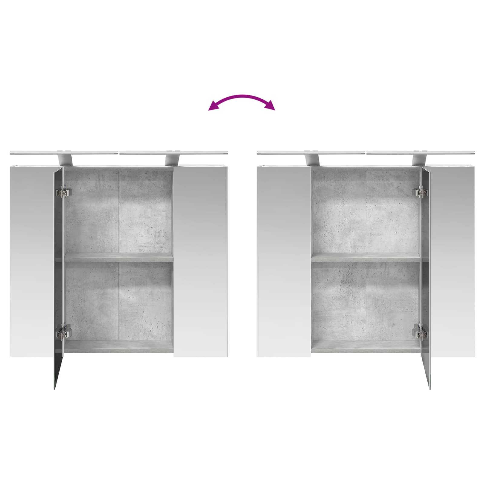 Kupaonski ormar s ogledalom Betonski sivi 80 x 14.5 x 70 cm