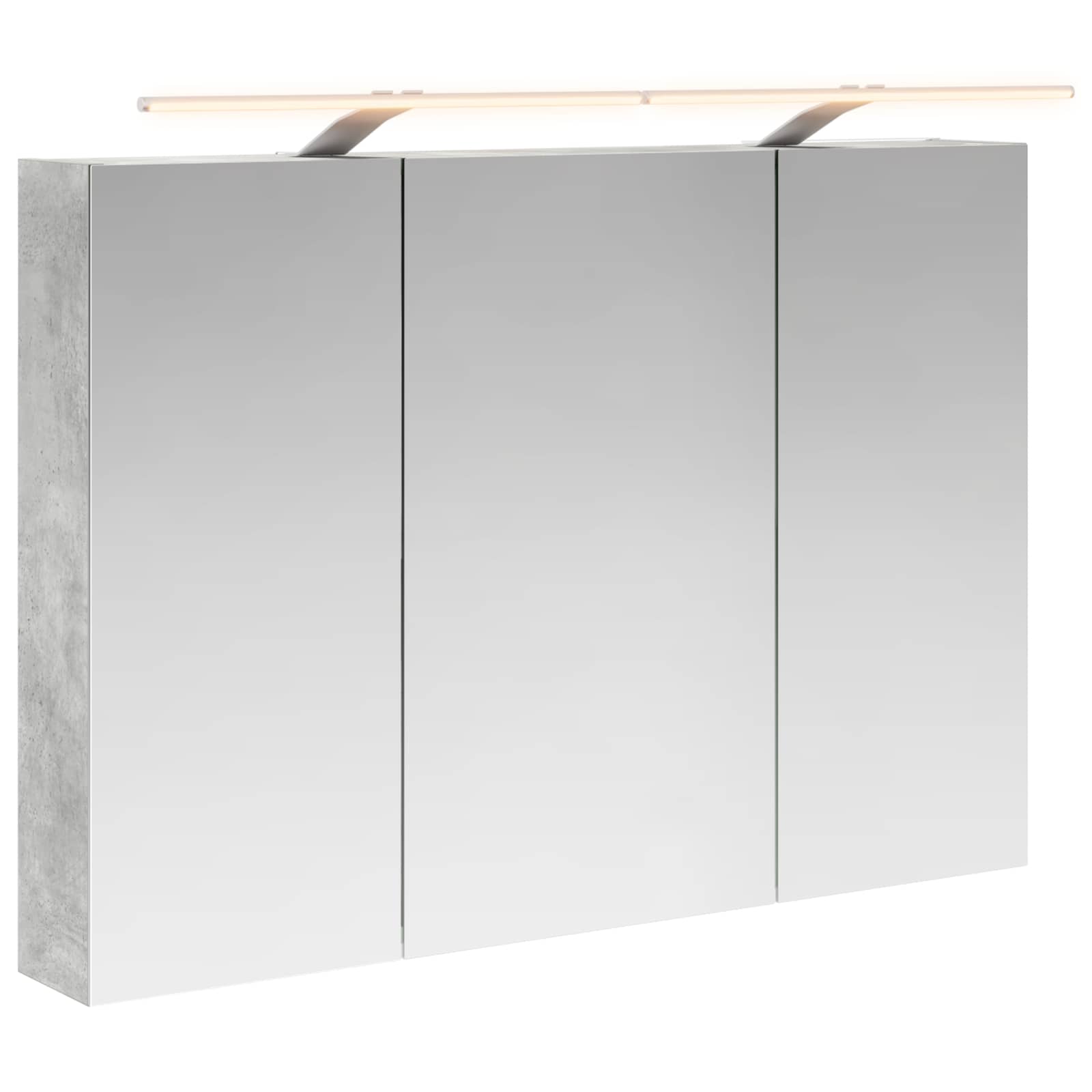 Kupaonski ormar s ogledalom Betonski sivi 100 x 14,5 x 70 cm