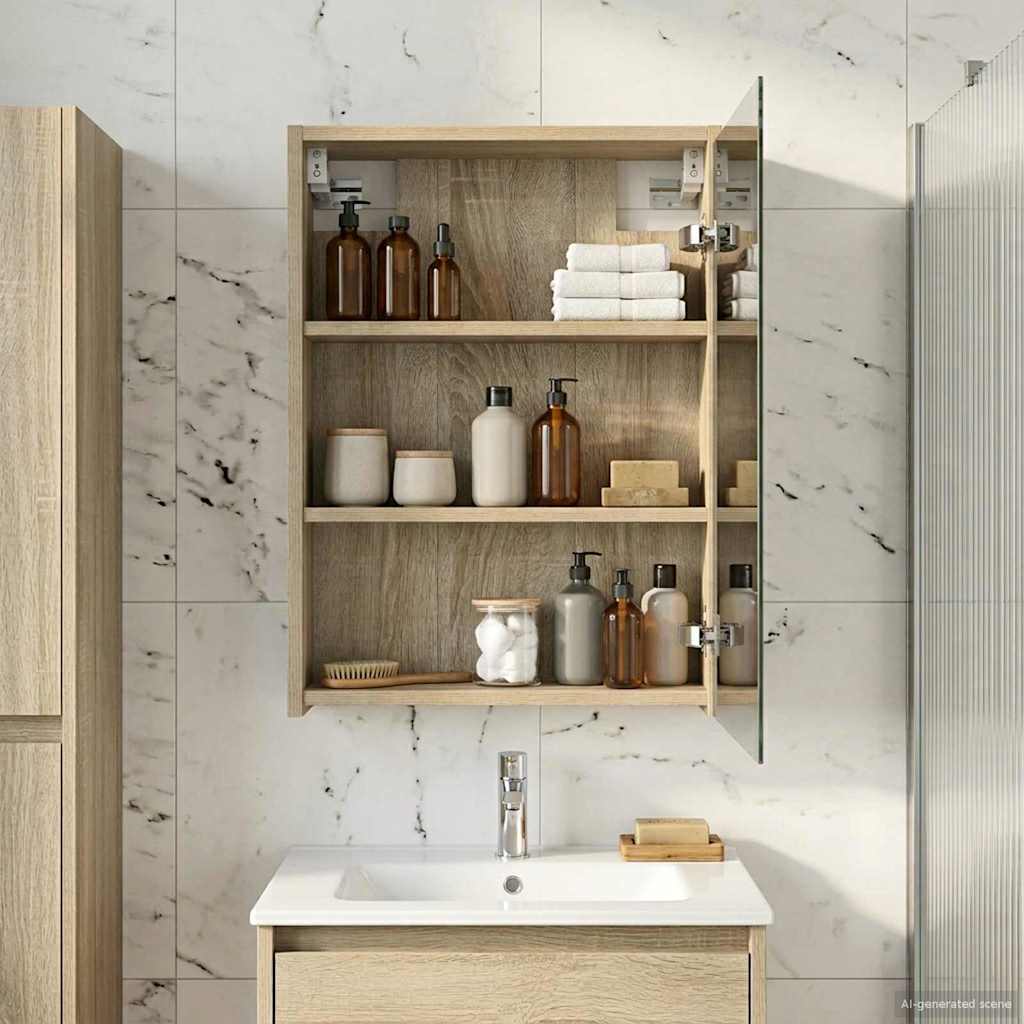 Kupaonski ormar s ogledalom Sonoma hrast 43 x 16 x 62.5 cm