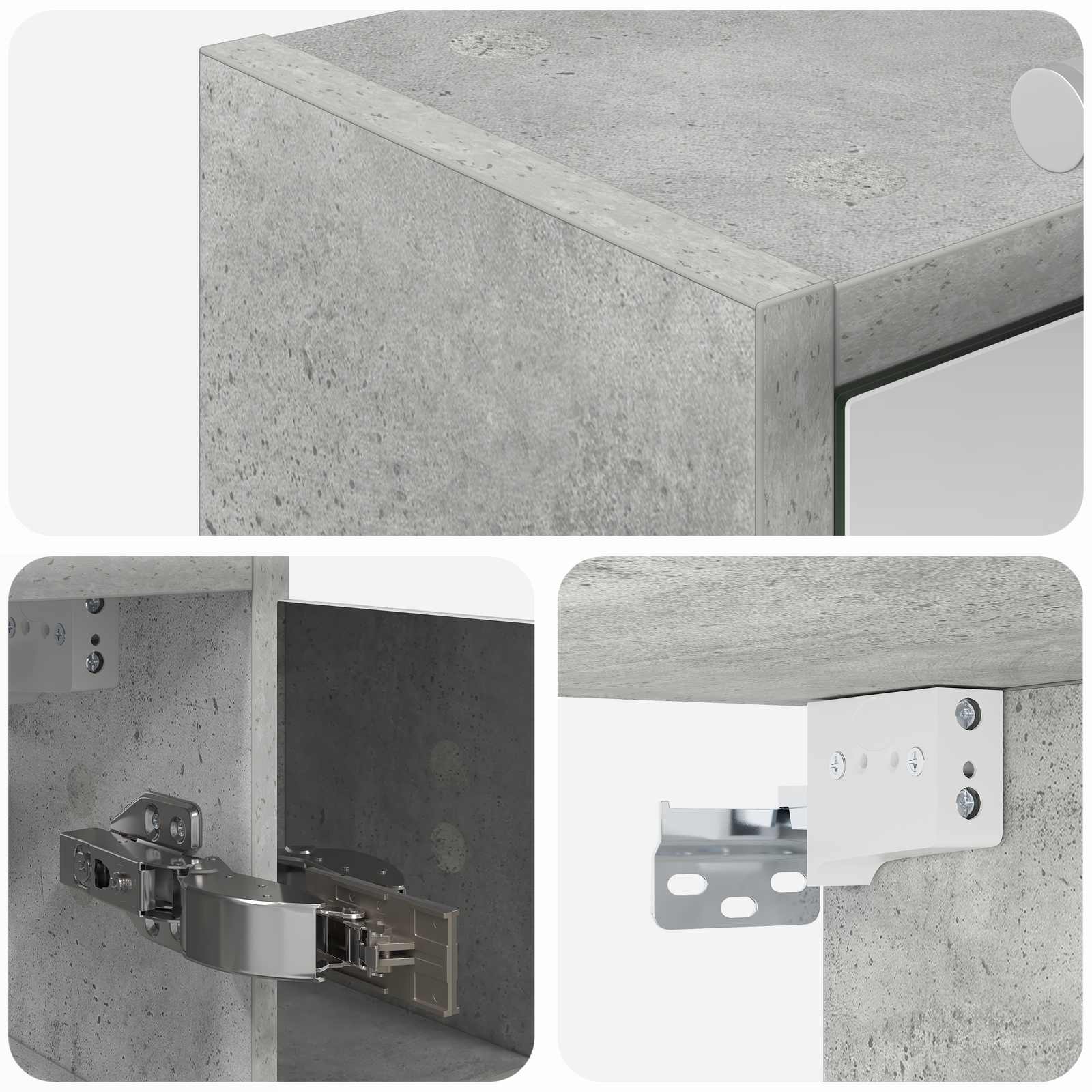 Kupaonski ormar s ogledalom Betonski sivi 73,5 x 16 x 62,5 cm