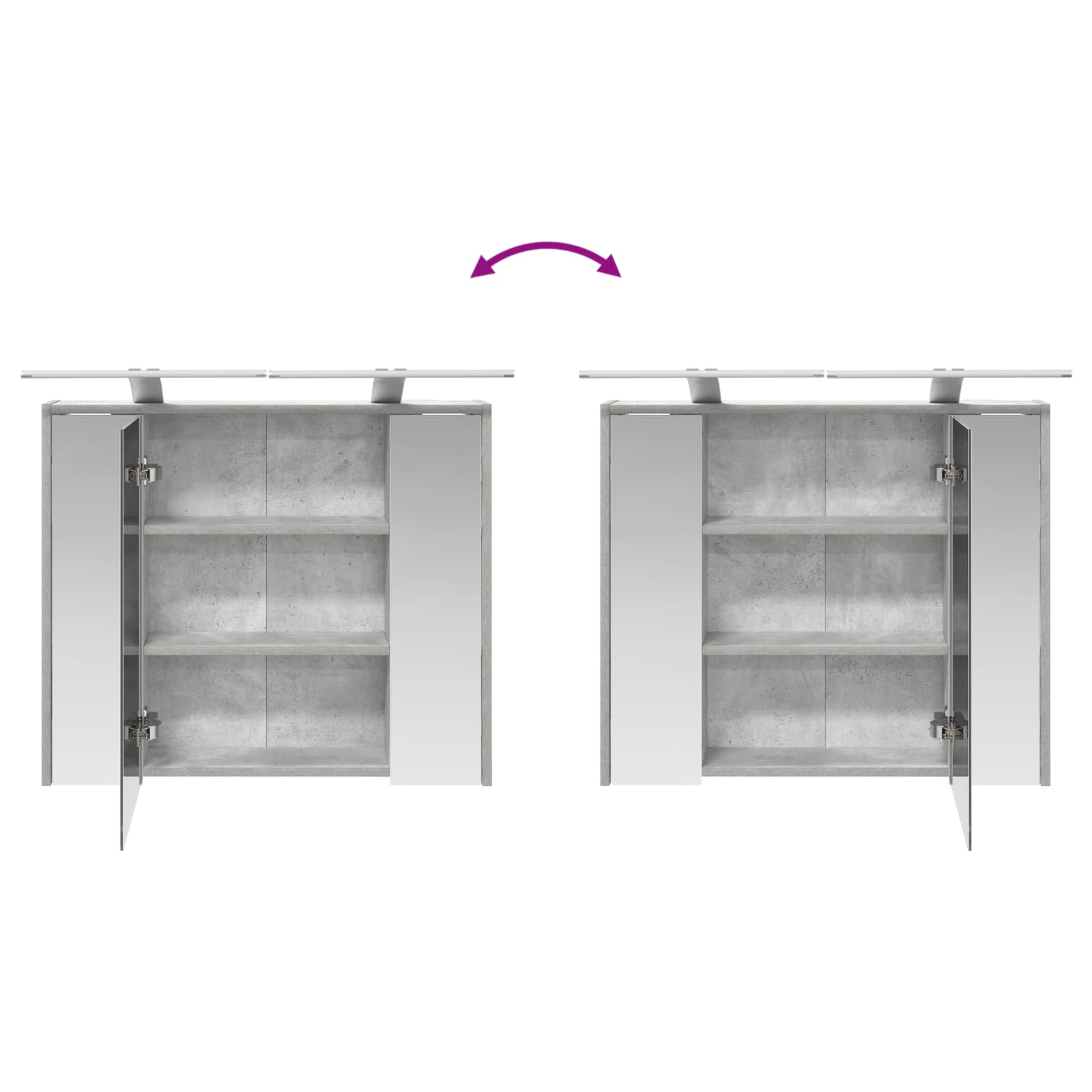 Kupaonski ormar s ogledalom Betonski sivi 73,5 x 16 x 62,5 cm