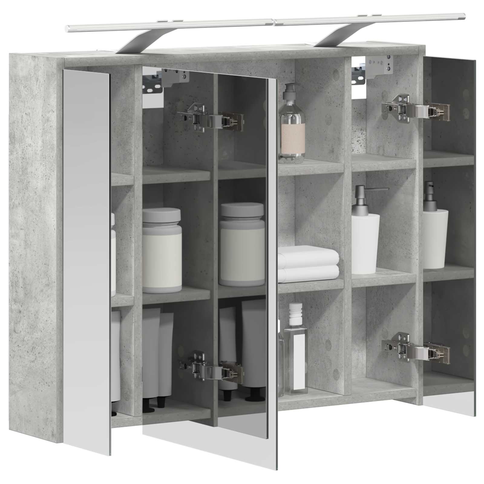 Kupaonski ormar s ogledalom Betonski sivi 73,5 x 16 x 62,5 cm