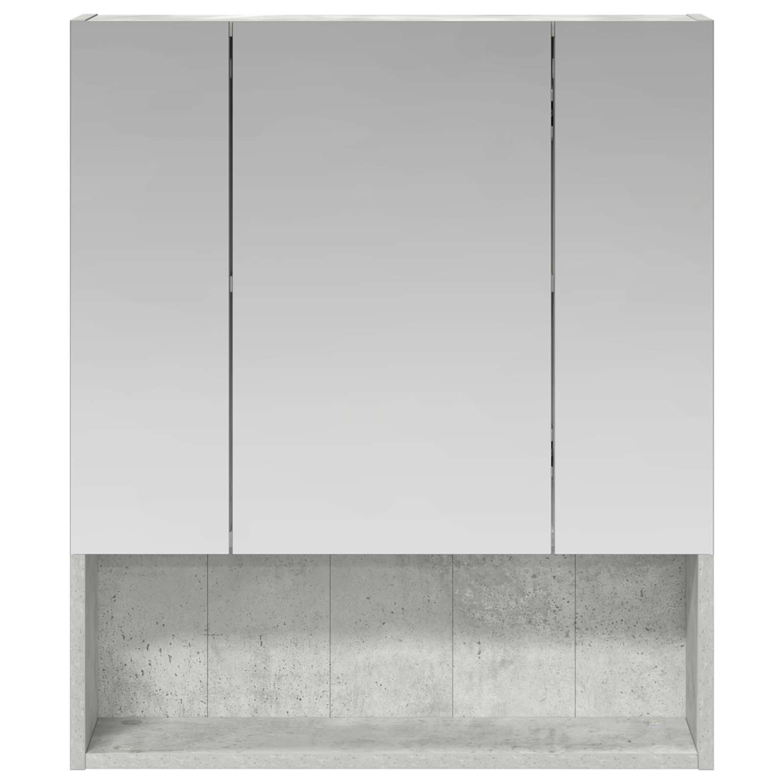Kupaonski ormar s ogledalom Betonski sivi 60 x 14.5 x 70 cm