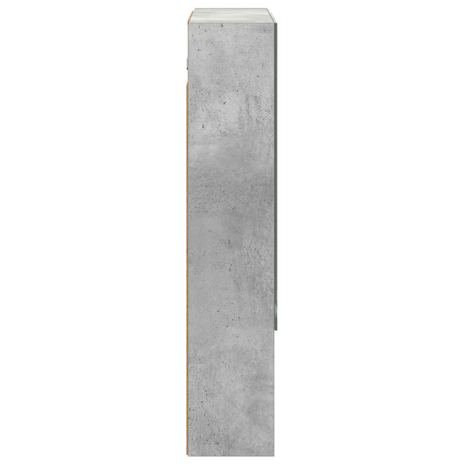 Kupaonski ormar s ogledalom Betonski sivi 60 x 14.5 x 70 cm