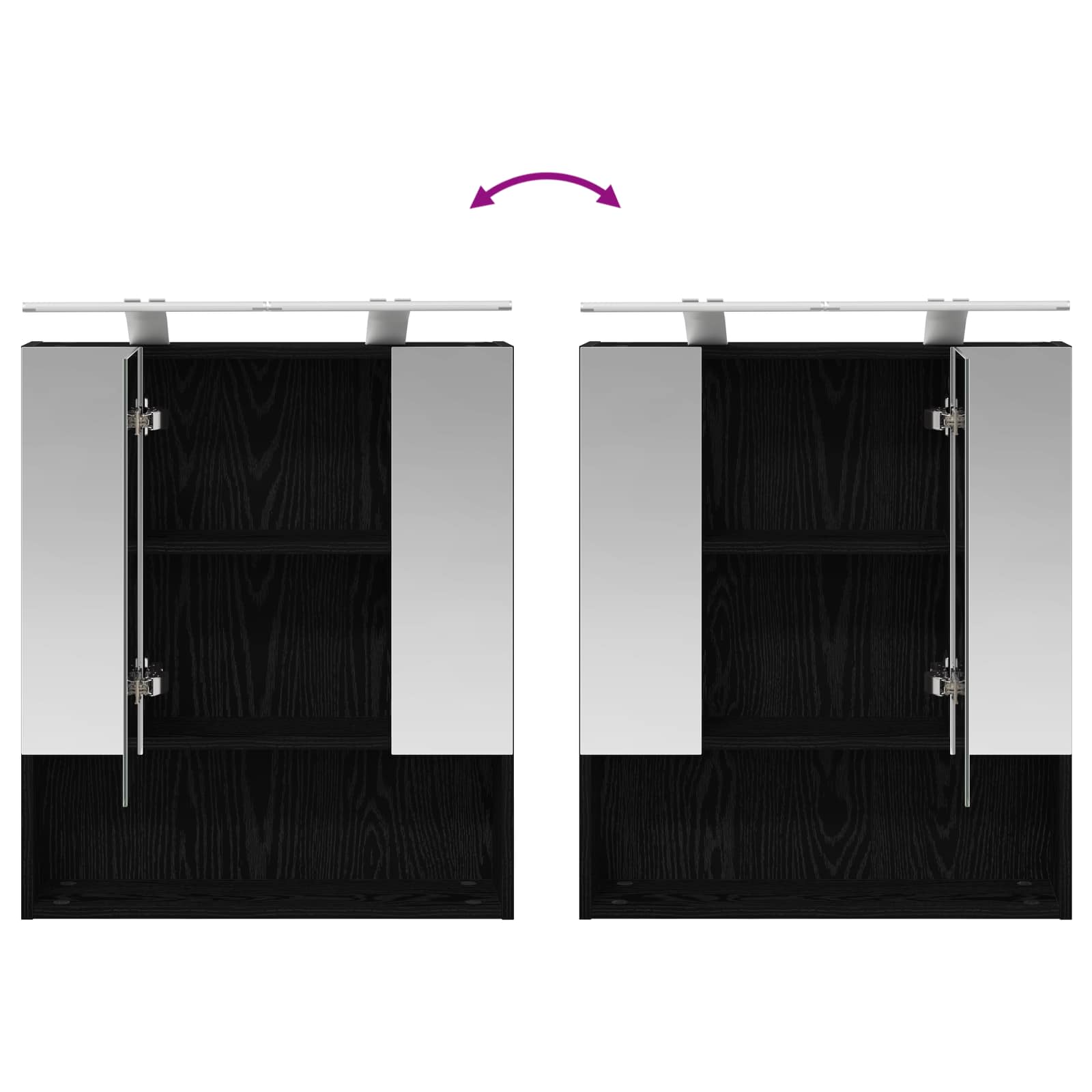 Kupaonski ormar s ogledalom Zidne Crni hrast 60 x 14.5 x 70 cm