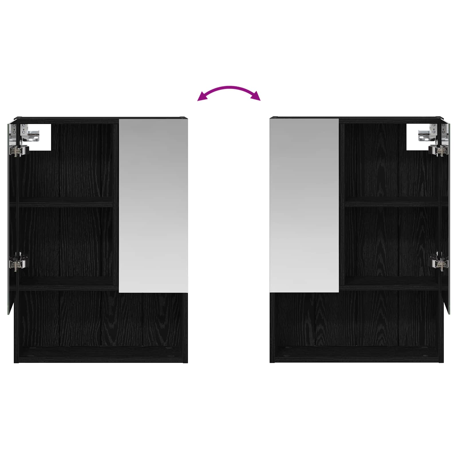 Kupaonski ormar s ogledalom Zidne Crni hrast 50 x 14,5 x 70 cm