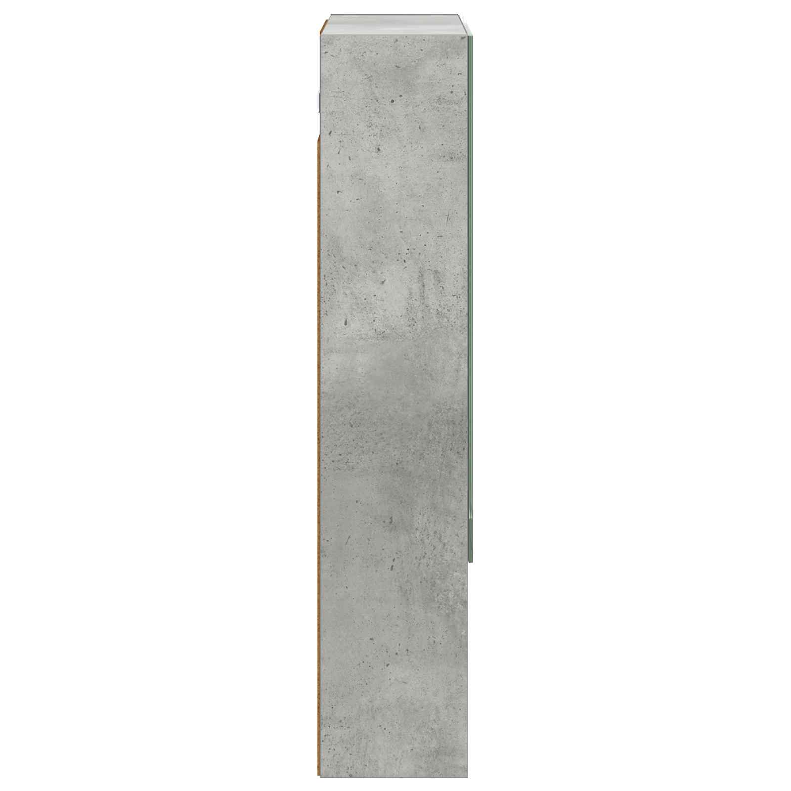 Kupaonski ormar s ogledalom Betonski sivi 50 x 14,5 x 70 cm